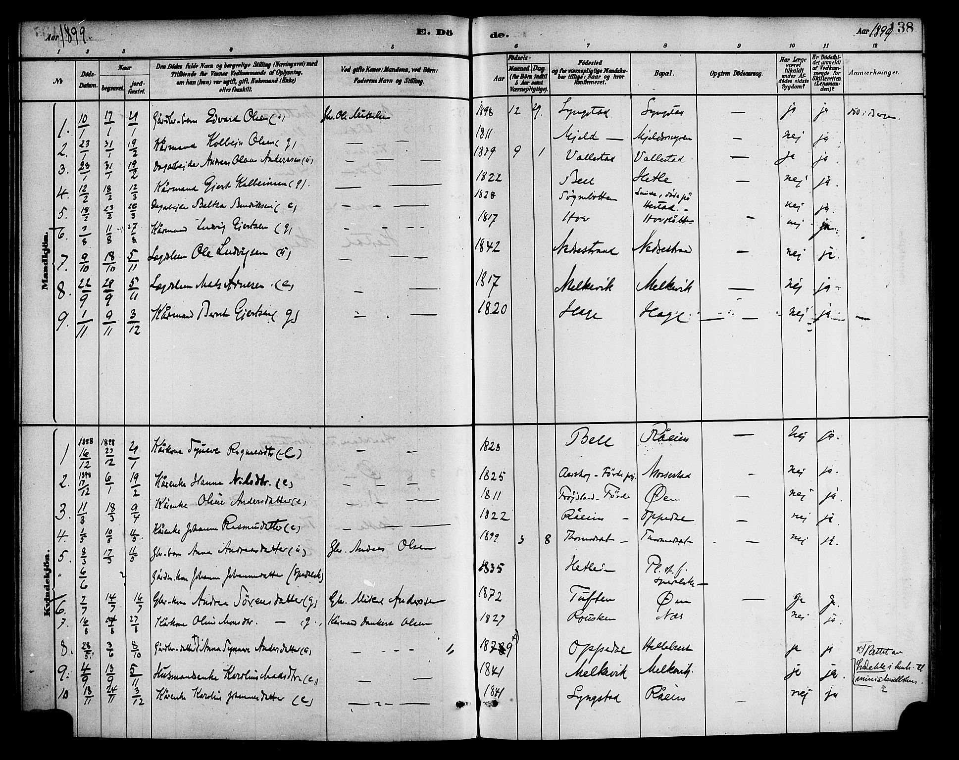 Gaular sokneprestembete, AV/SAB-A-80001/H/Haa: Parish register (official) no. D 1, 1882-1899, p. 138