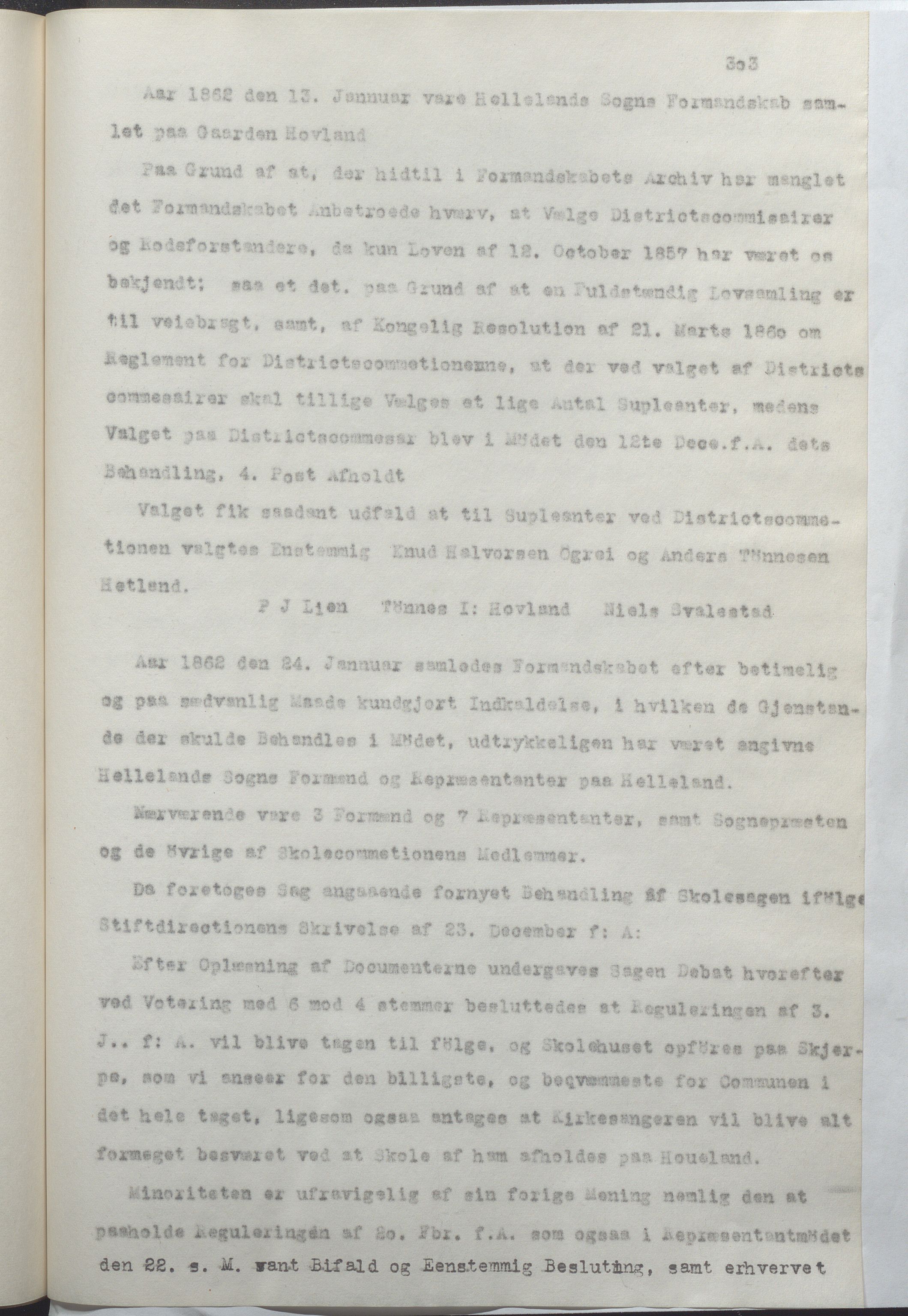 Helleland kommune - Formannskapet, IKAR/K-100479/A/Ab/L0001: Avskrift av møtebok, 1837-1866, p. 303