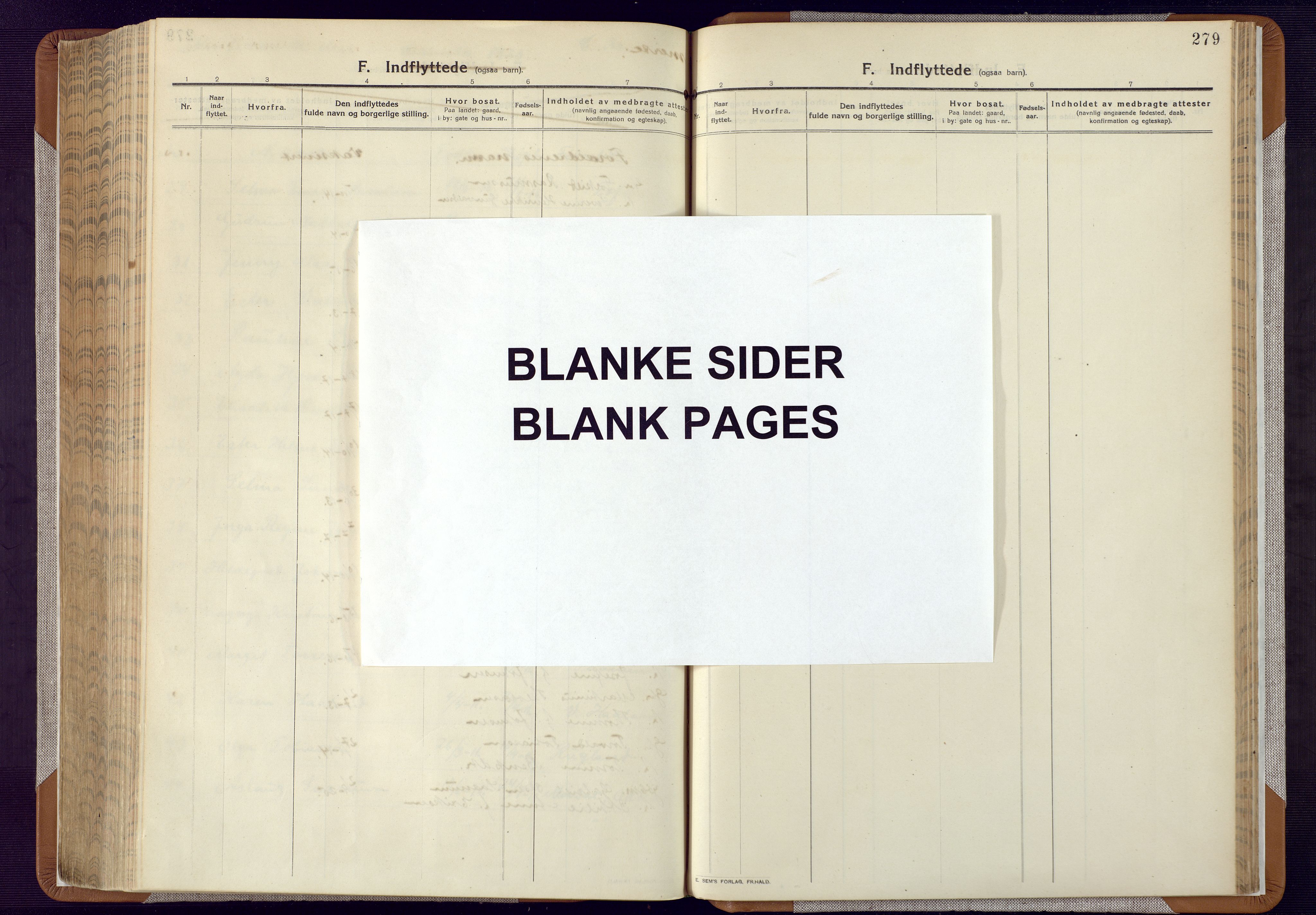Mandal sokneprestkontor, AV/SAK-1111-0030/F/Fa/Faa/L0022: Parish register (official) no. A 22, 1913-1925, p. 279