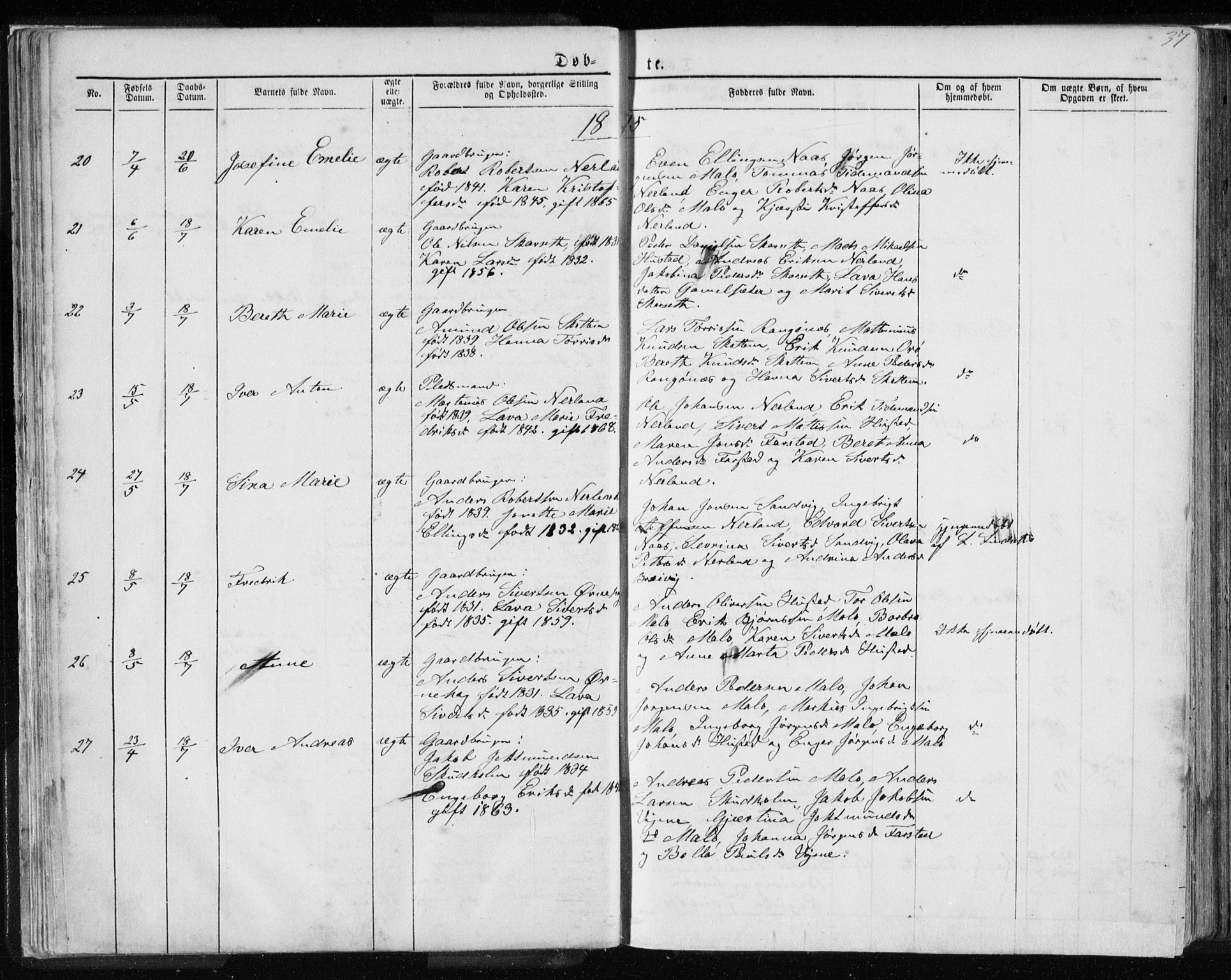 Ministerialprotokoller, klokkerbøker og fødselsregistre - Møre og Romsdal, AV/SAT-A-1454/567/L0782: Parish register (copy) no. 567C02, 1867-1886, p. 37