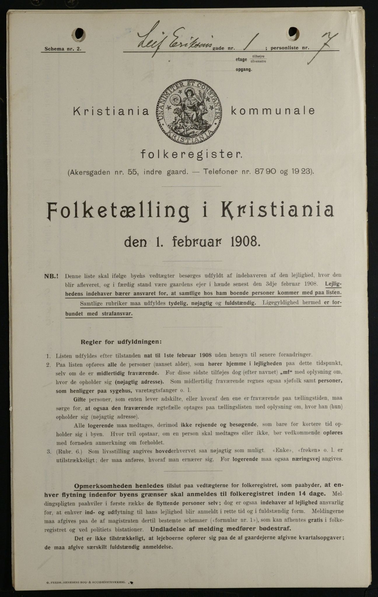 OBA, Municipal Census 1908 for Kristiania, 1908, p. 51524