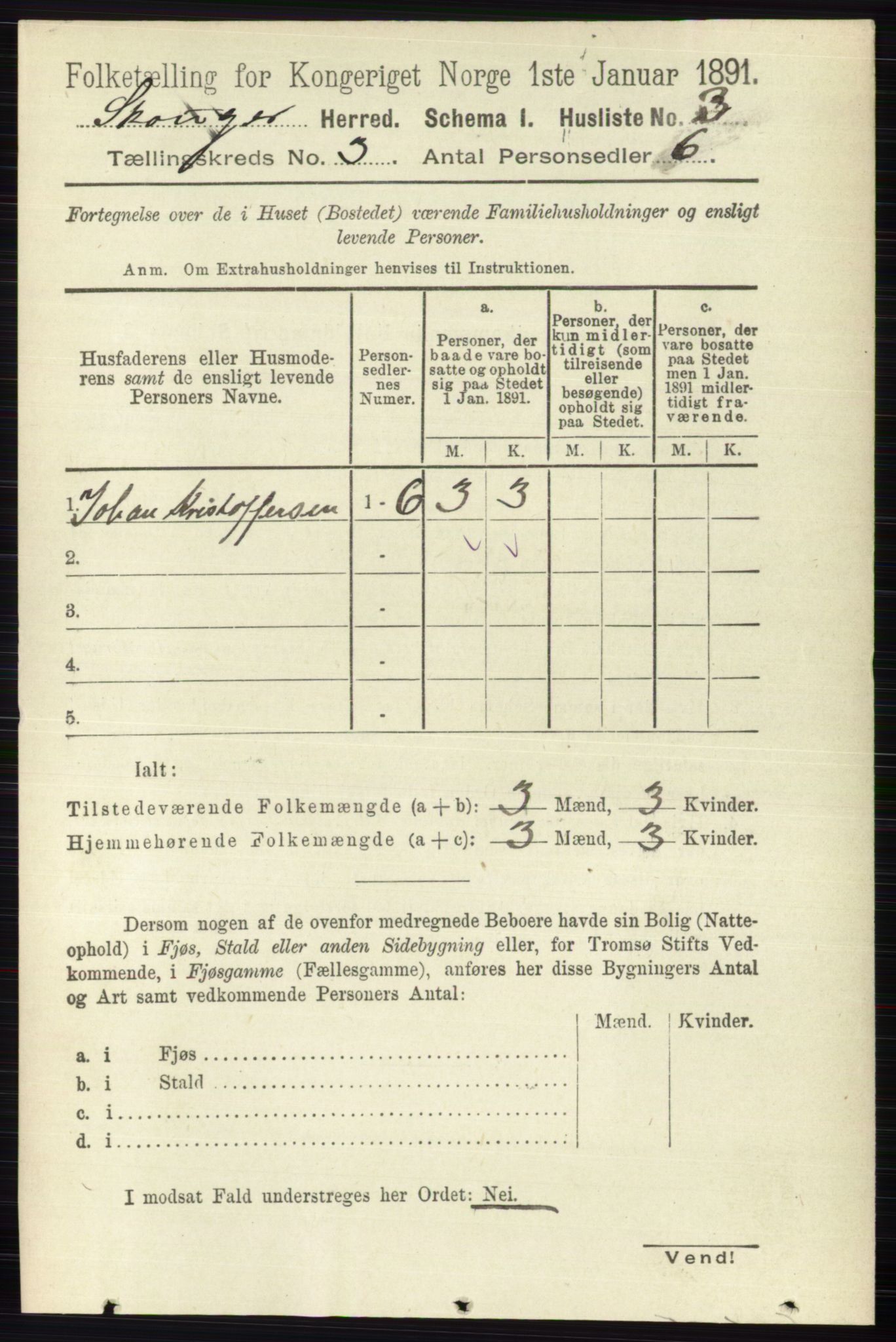 RA, 1891 census for 0712 Skoger, 1891, p. 1495