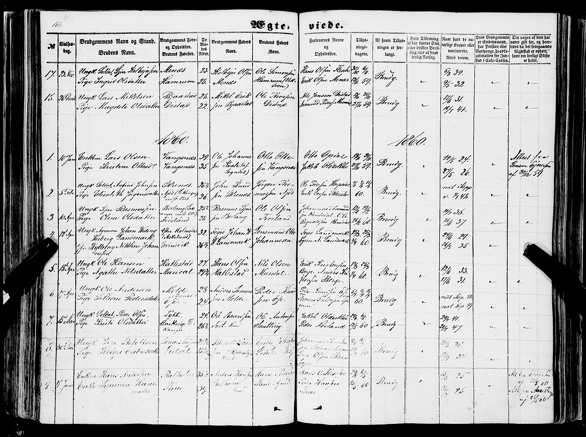 Balestrand sokneprestembete, AV/SAB-A-79601/H/Haa/Haaa/L0002: Parish register (official) no. A 2, 1847-1866, p. 166