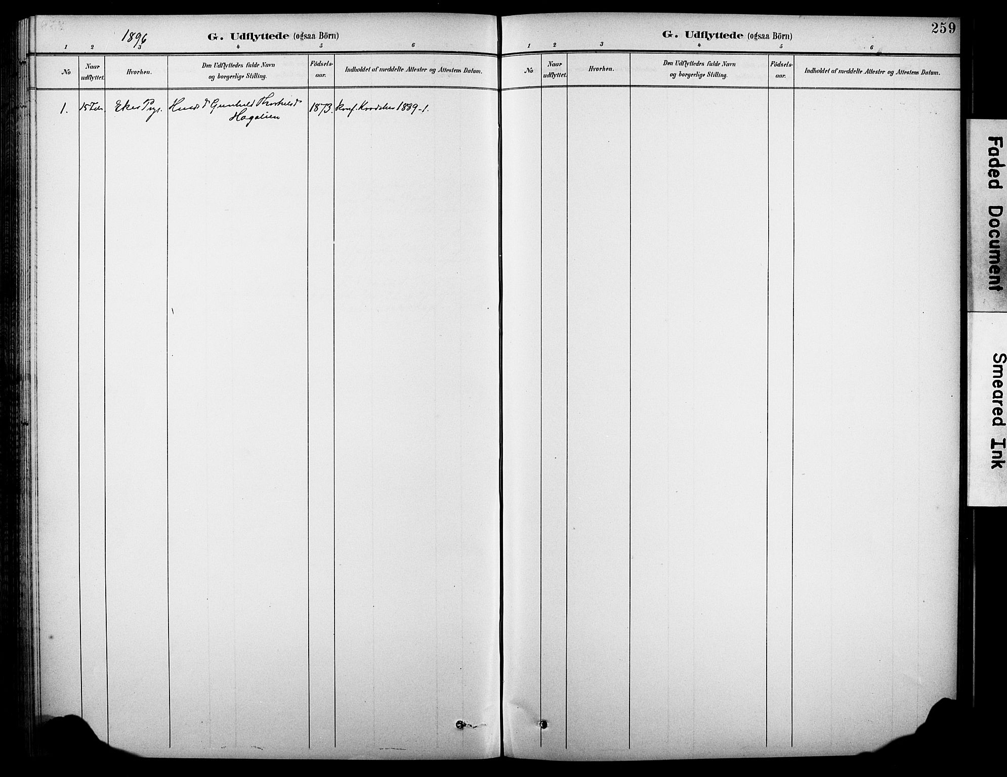 Krødsherad kirkebøker, SAKO/A-19/G/Ga/L0002: Parish register (copy) no. 2, 1894-1918, p. 259