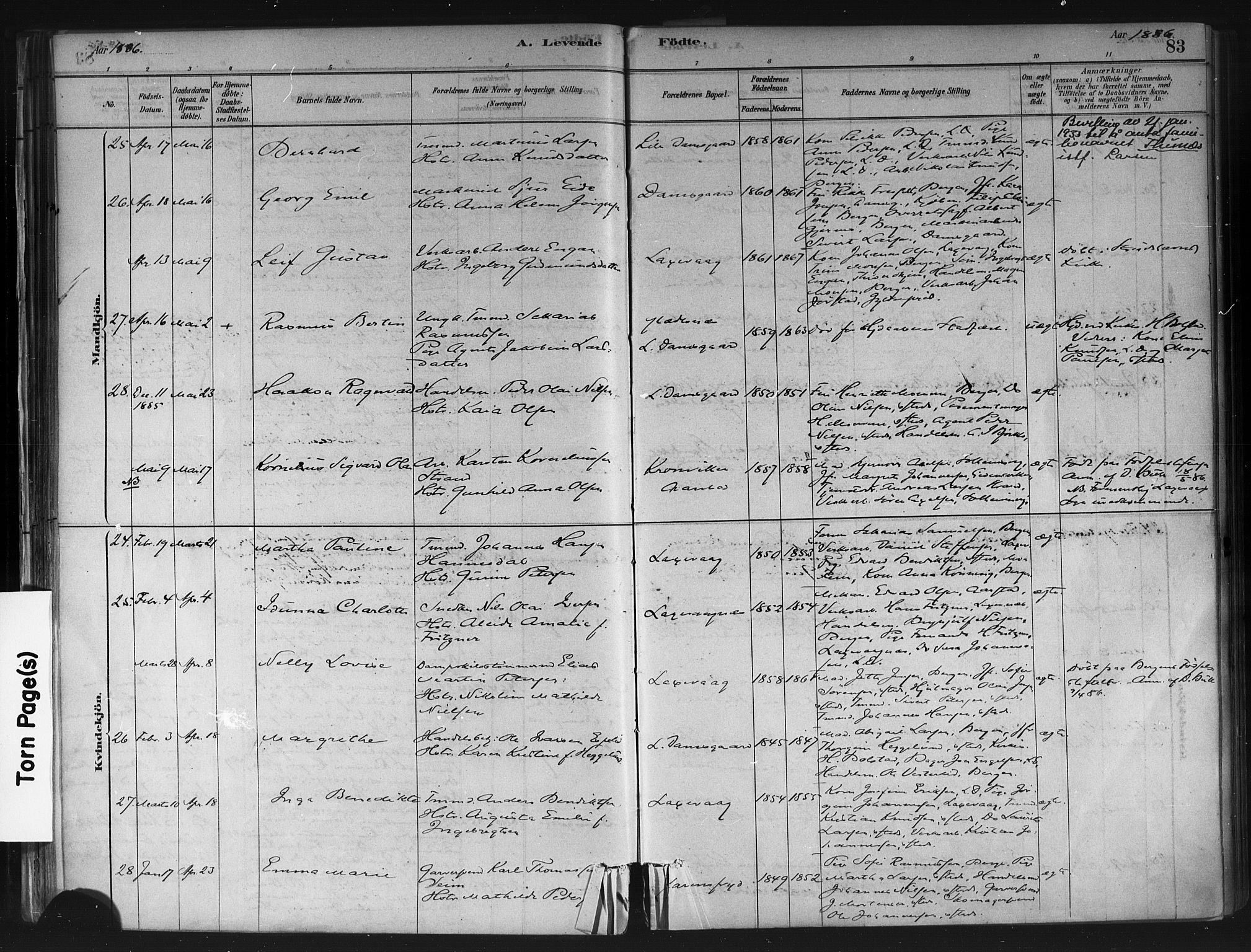 Askøy Sokneprestembete, AV/SAB-A-74101/H/Ha/Haa/Haae/L0002: Parish register (official) no. E 2, 1878-1891, p. 83