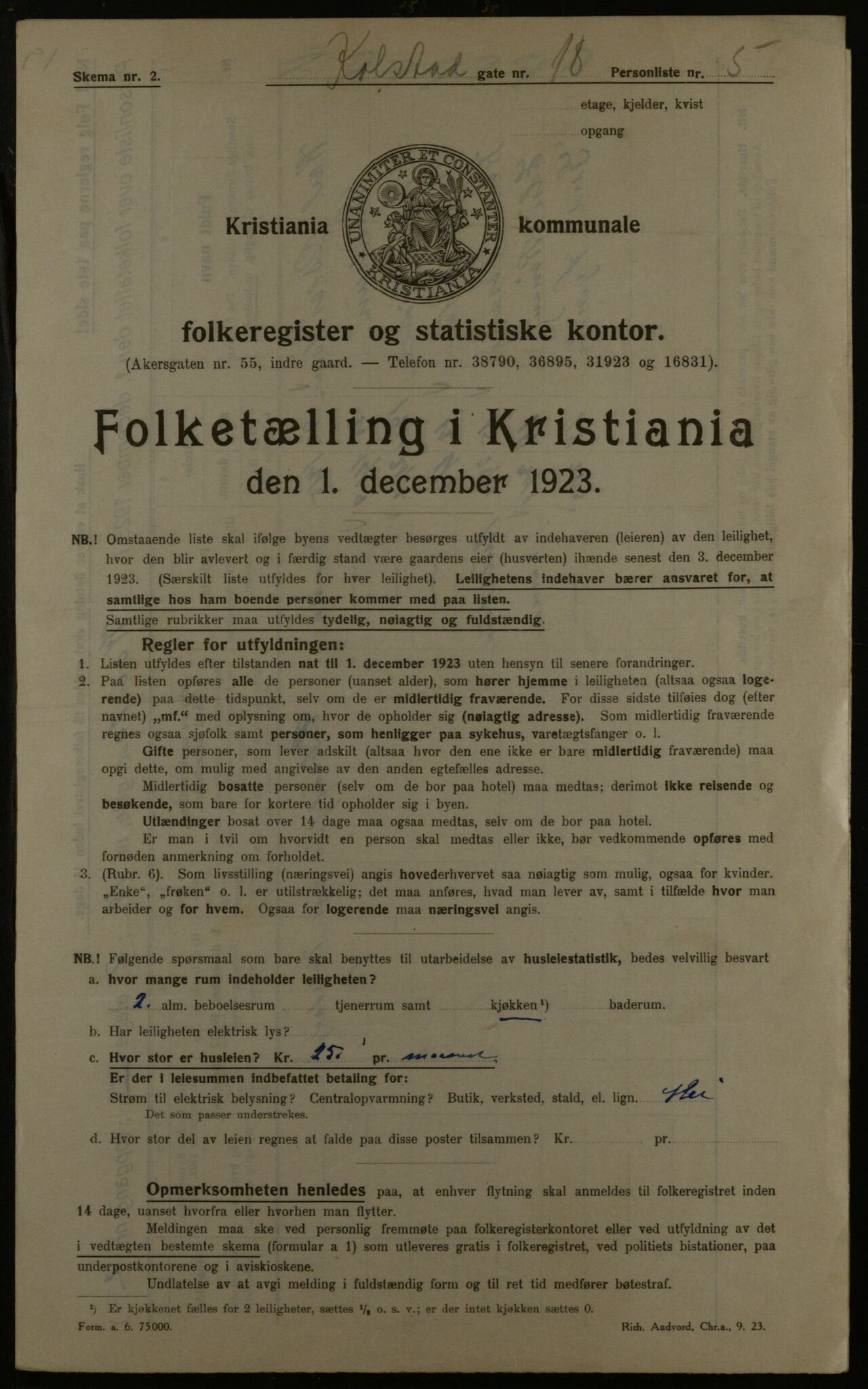 OBA, Municipal Census 1923 for Kristiania, 1923, p. 58795