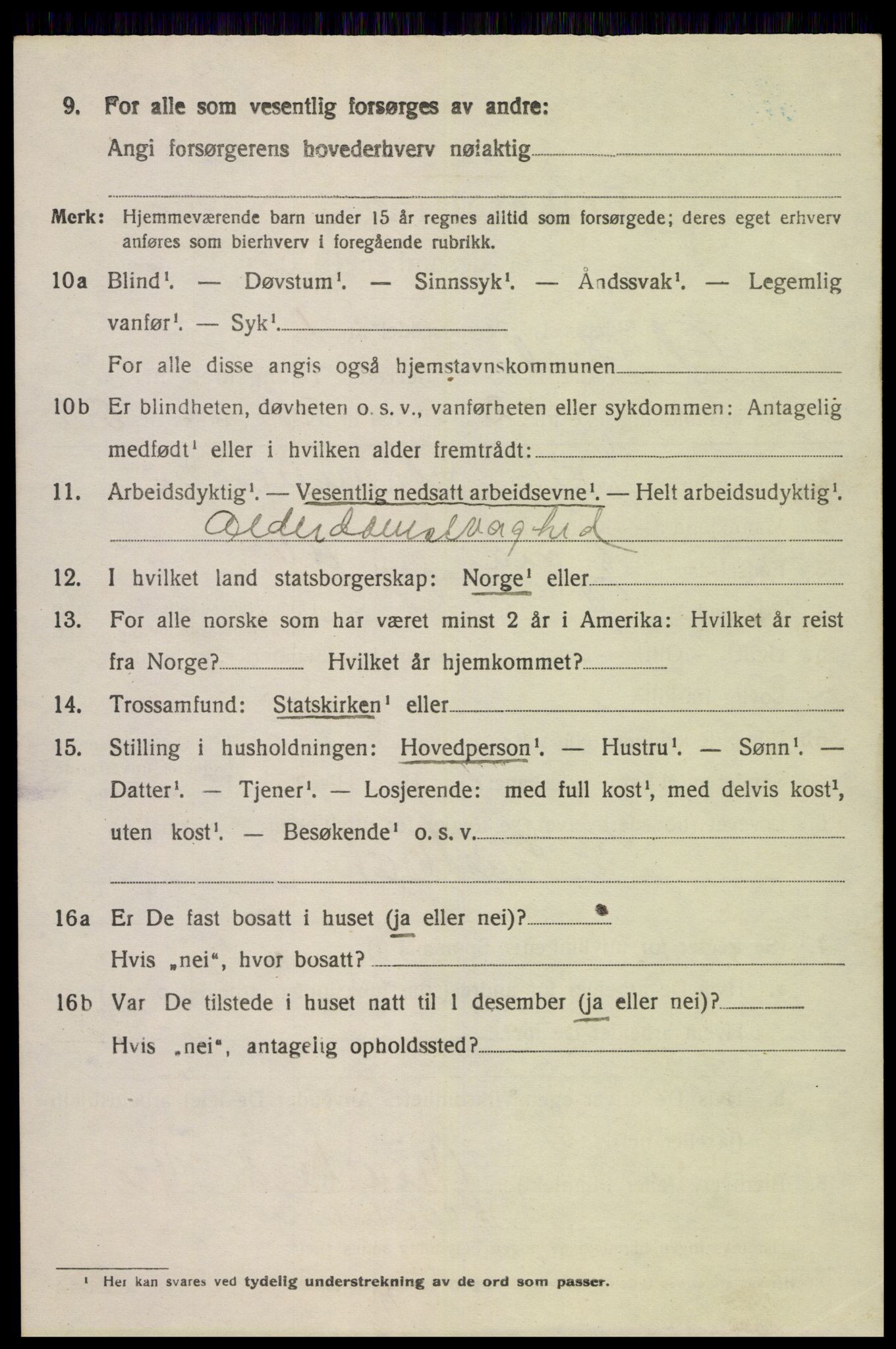 SAK, 1920 census for Øvre Sirdal, 1920, p. 1824