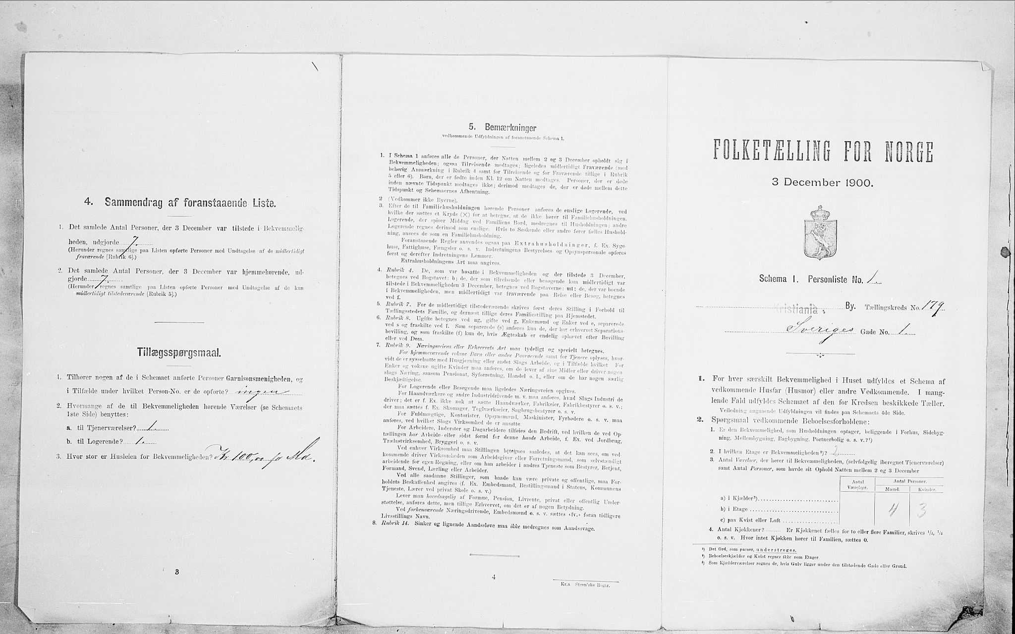 SAO, 1900 census for Kristiania, 1900, p. 94583