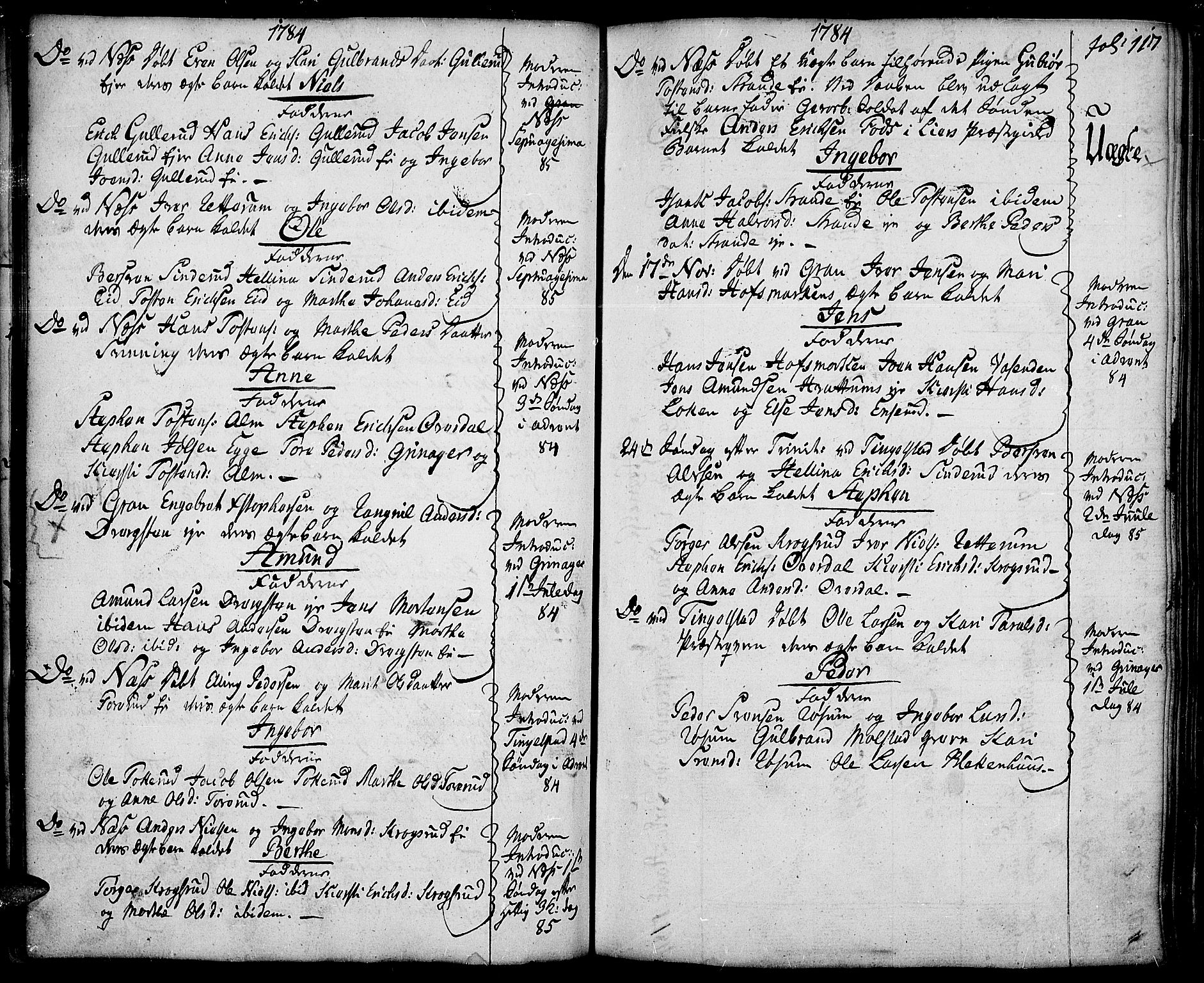 Gran prestekontor, SAH/PREST-112/H/Ha/Haa/L0005: Parish register (official) no. 5, 1776-1788, p. 117