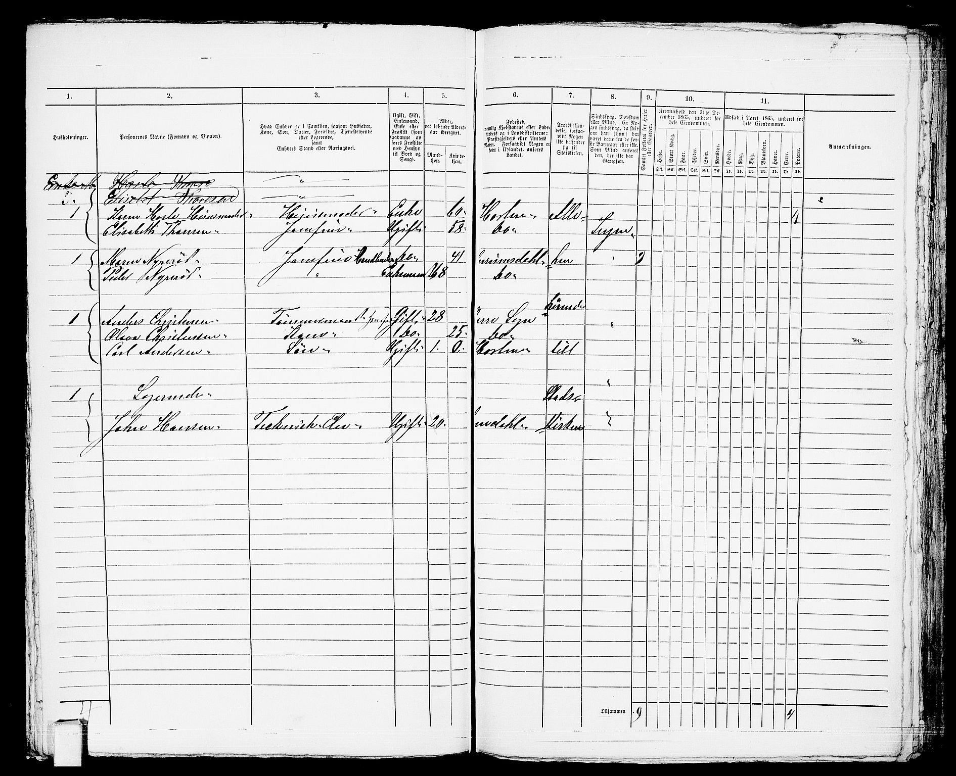 RA, 1865 census for Horten, 1865, p. 773