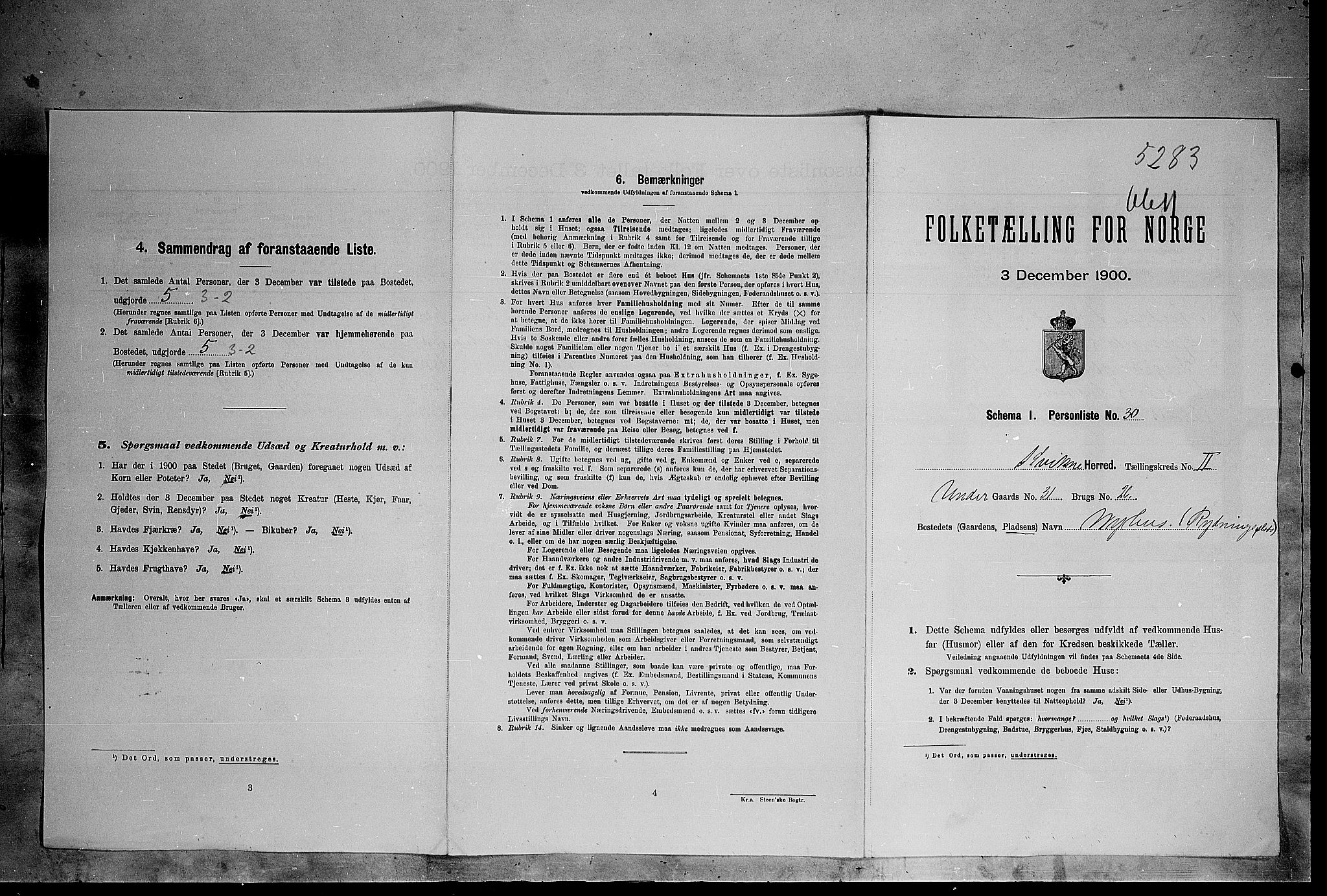 SAH, 1900 census for Kvikne, 1900, p. 35