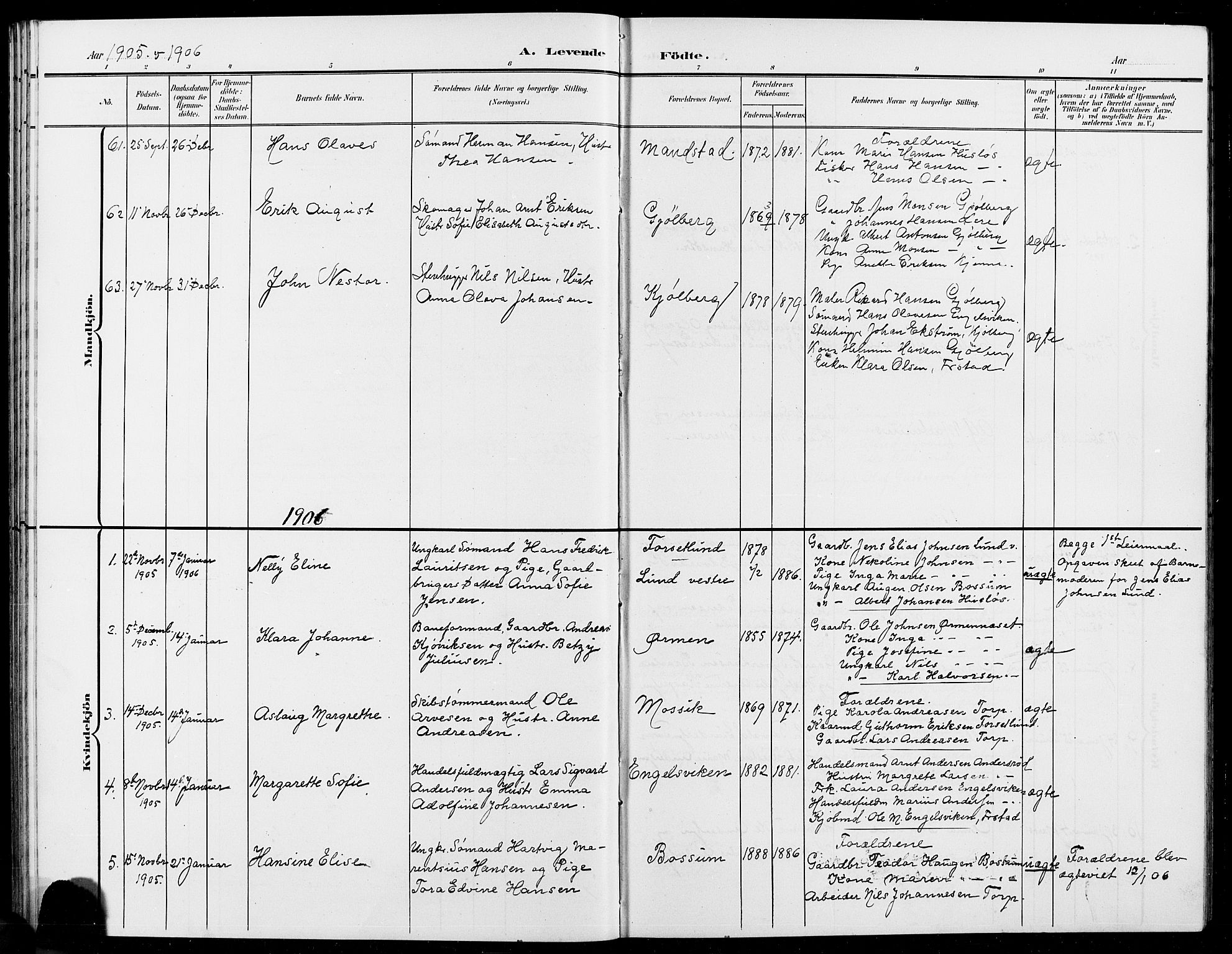 Onsøy prestekontor Kirkebøker, AV/SAO-A-10914/G/Ga/L0002: Parish register (copy) no. I 2, 1903-1909