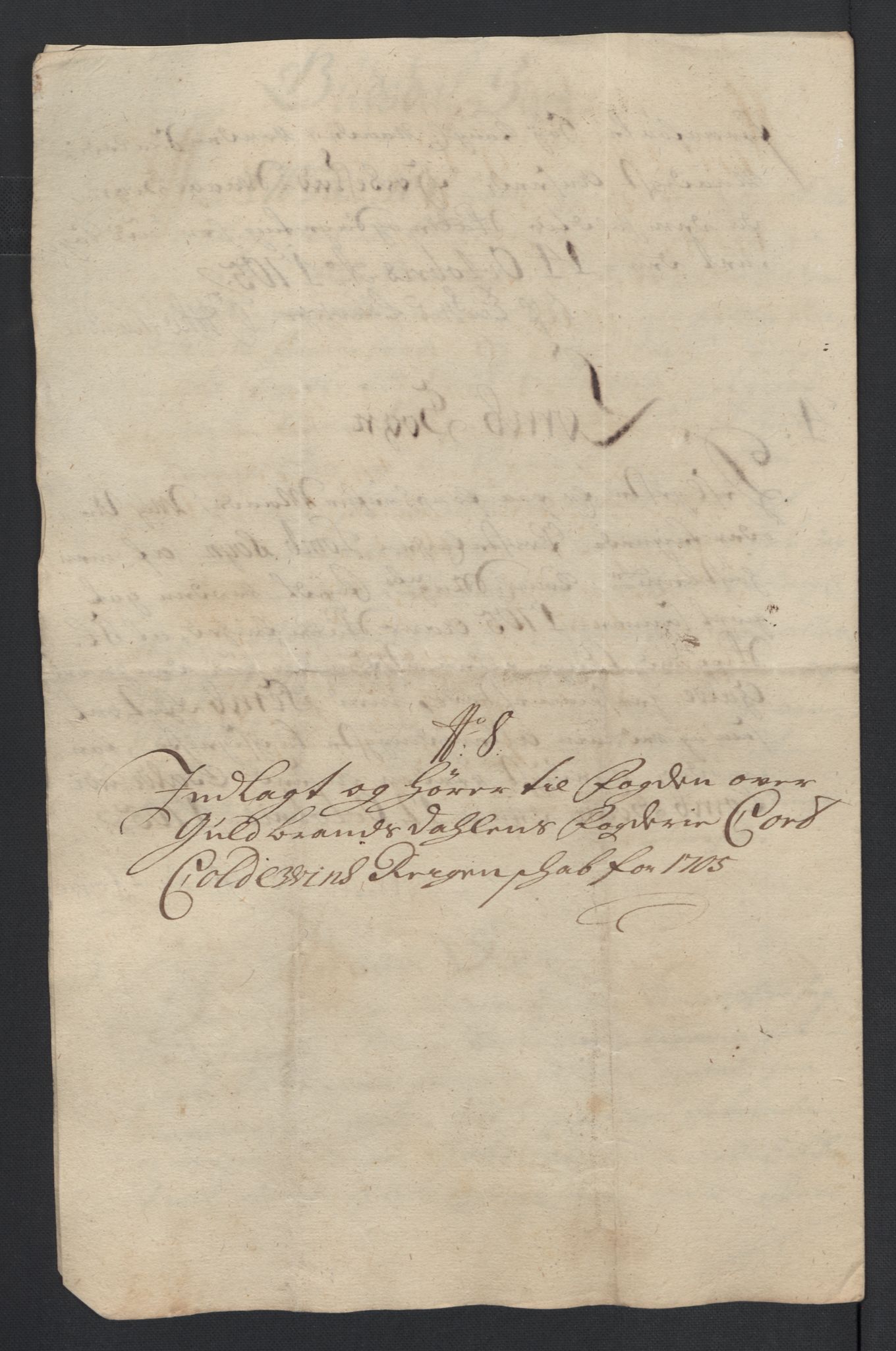 Rentekammeret inntil 1814, Reviderte regnskaper, Fogderegnskap, AV/RA-EA-4092/R17/L1178: Fogderegnskap Gudbrandsdal, 1705-1707, p. 57