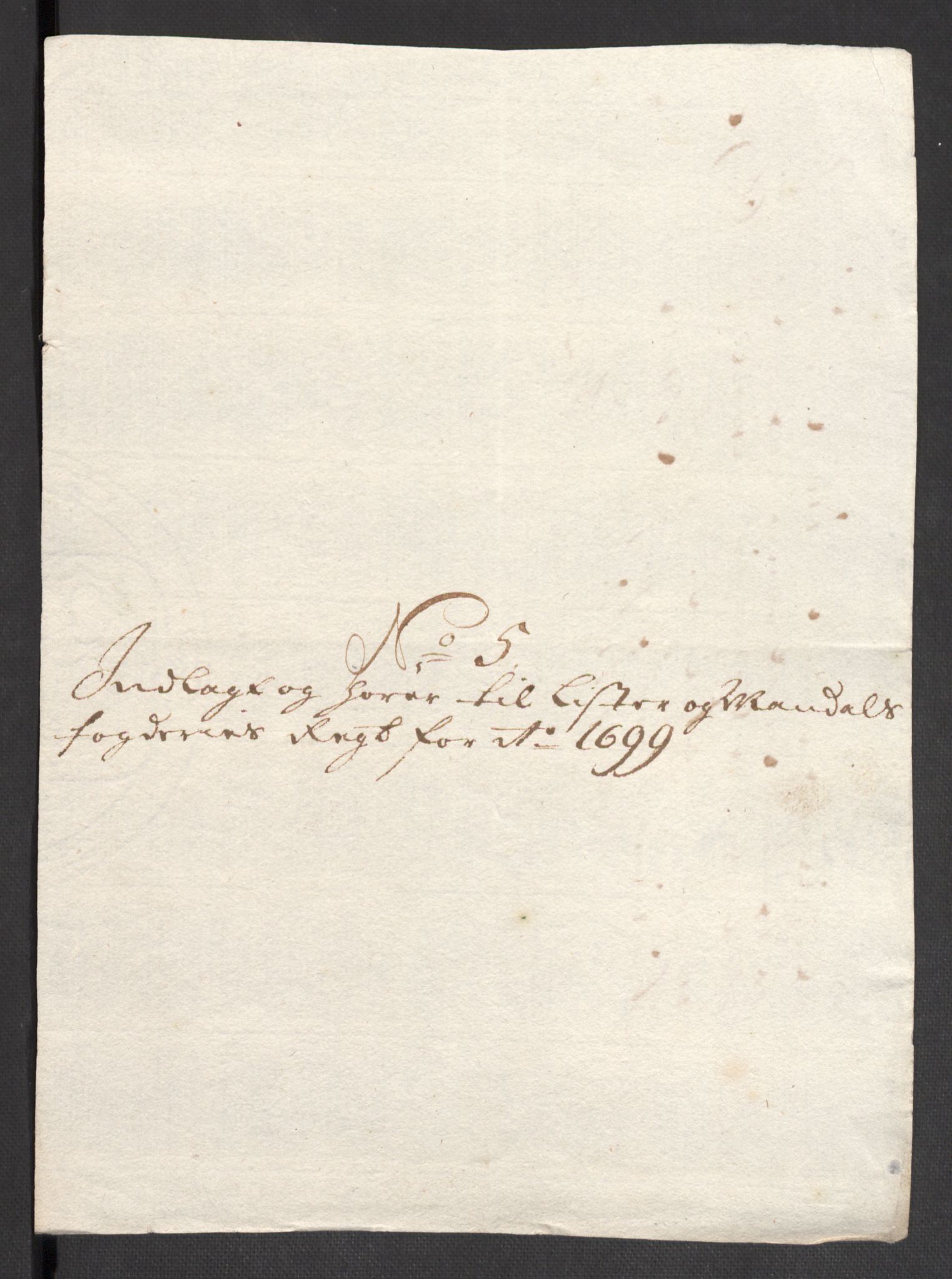 Rentekammeret inntil 1814, Reviderte regnskaper, Fogderegnskap, RA/EA-4092/R43/L2547: Fogderegnskap Lista og Mandal, 1698-1699, p. 199