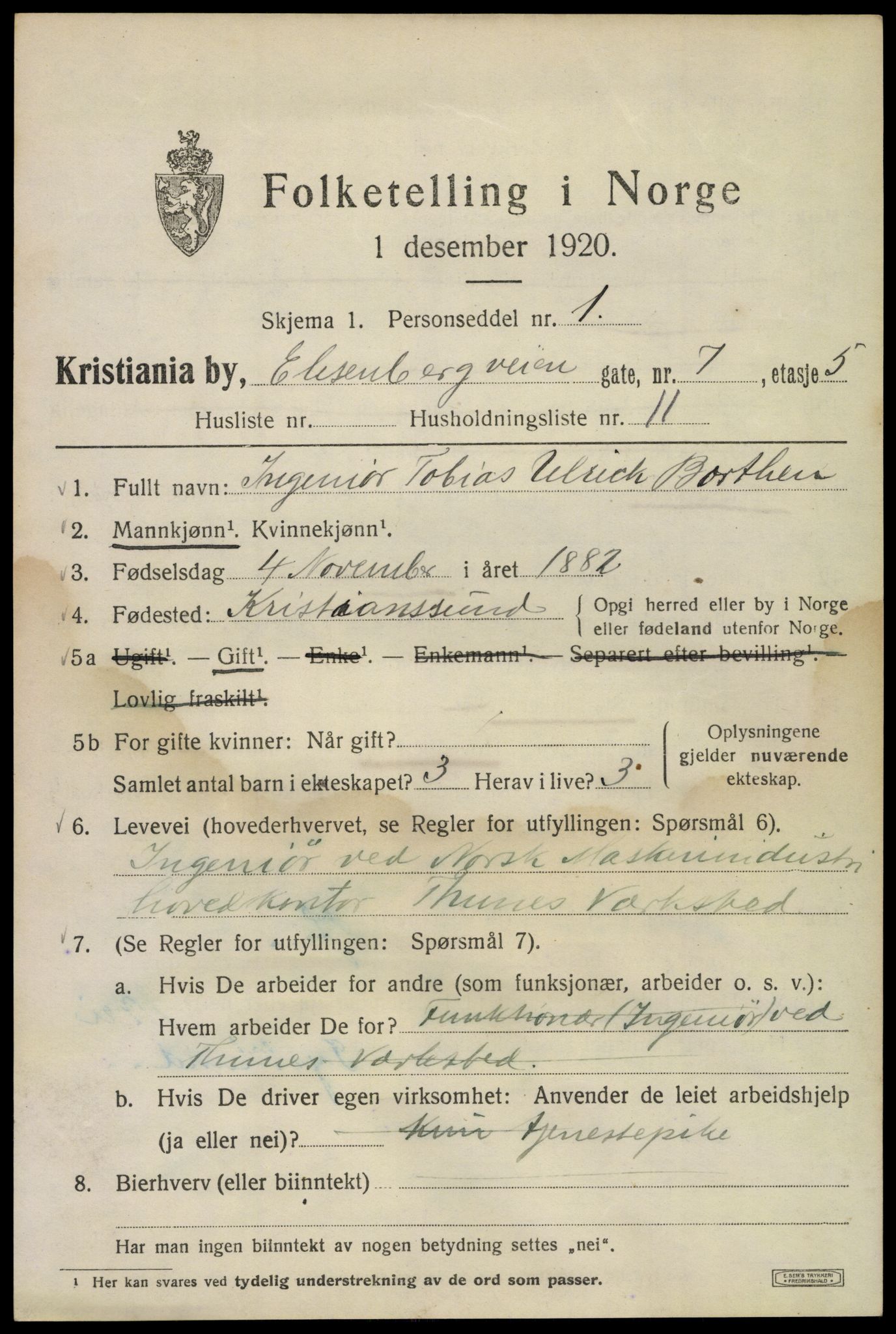 SAO, 1920 census for Kristiania, 1920, p. 213793