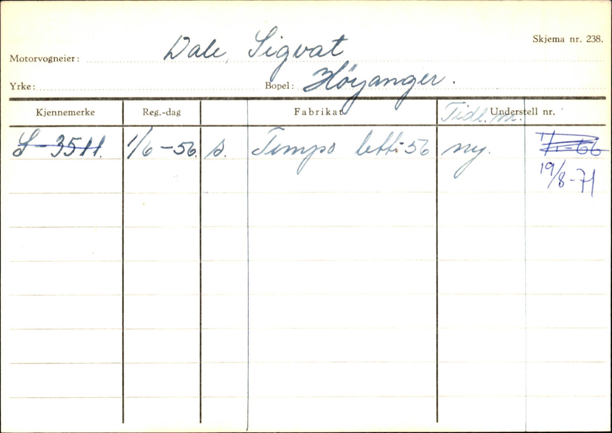 Statens vegvesen, Sogn og Fjordane vegkontor, AV/SAB-A-5301/4/F/L0130: Eigarregister Eid T-Å. Høyanger A-O, 1945-1975, p. 880