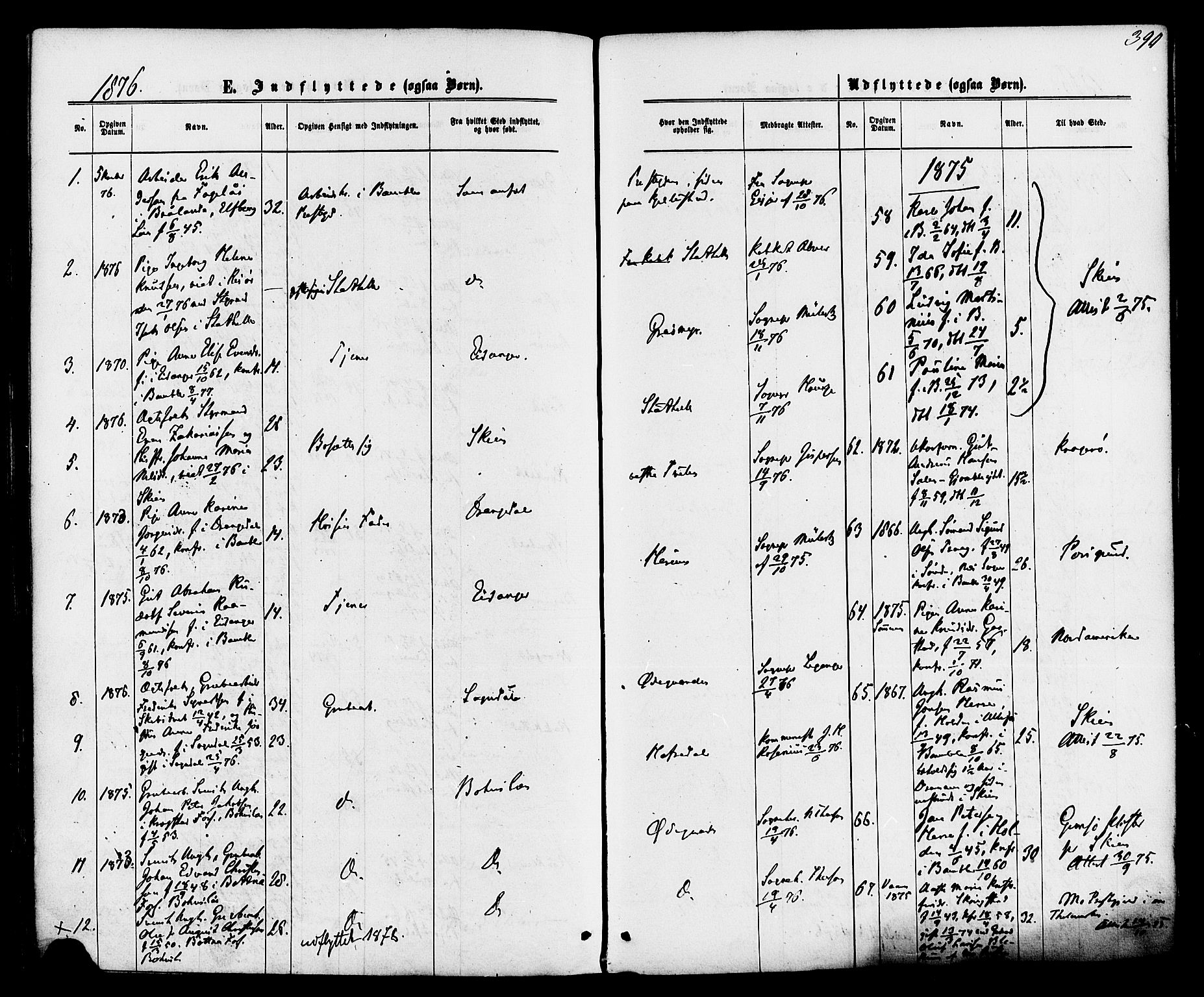 Bamble kirkebøker, SAKO/A-253/F/Fa/L0006: Parish register (official) no. I 6, 1869-1877, p. 390