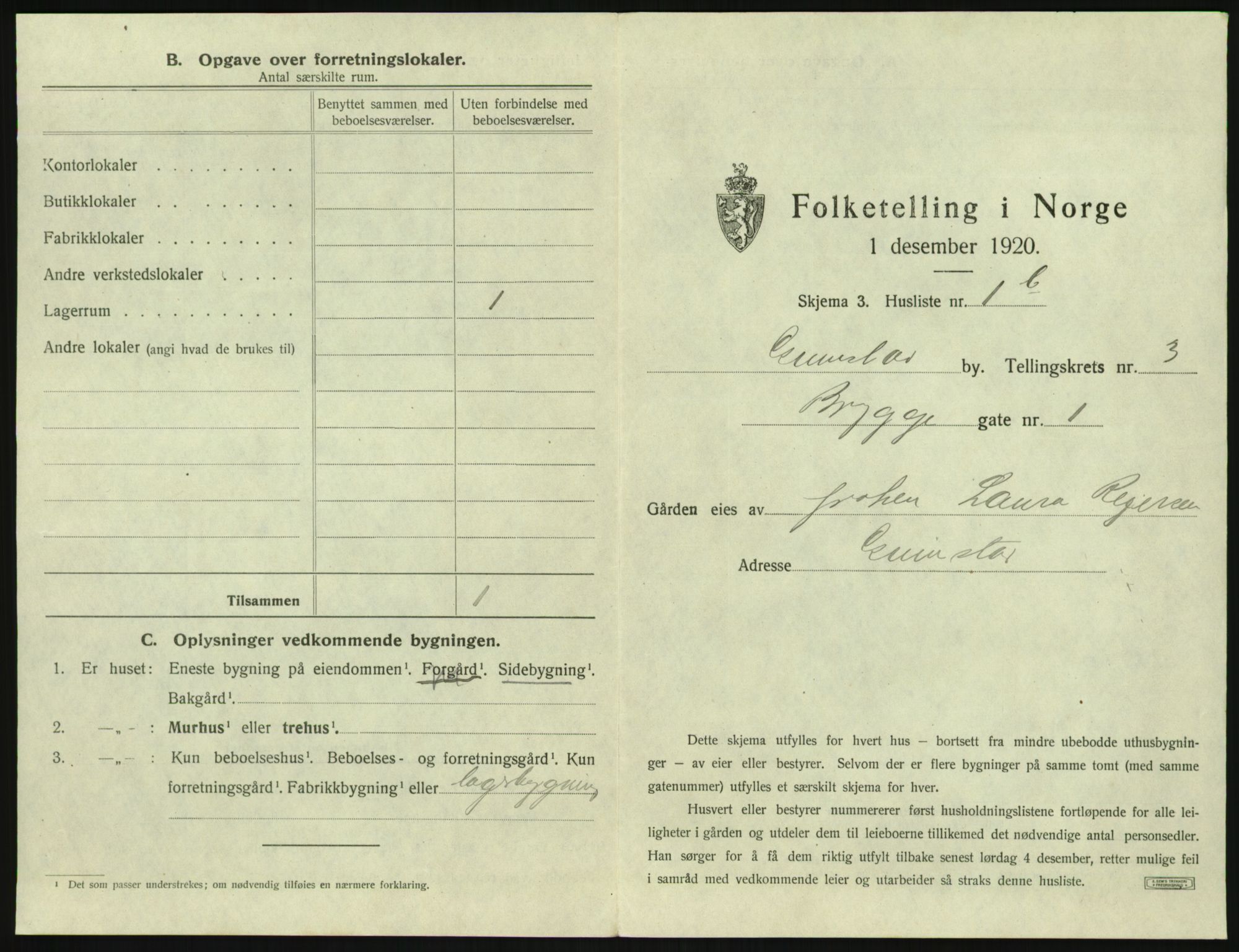 SAK, 1920 census for Grimstad, 1920, p. 385