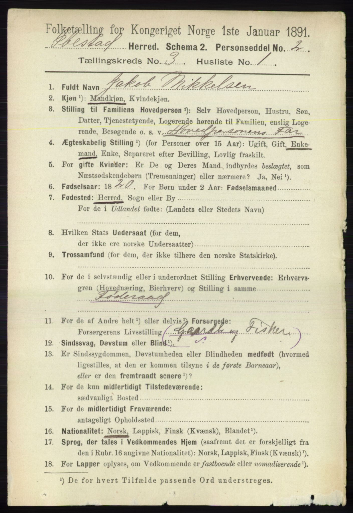 RA, 1891 census for 1917 Ibestad, 1891, p. 1716