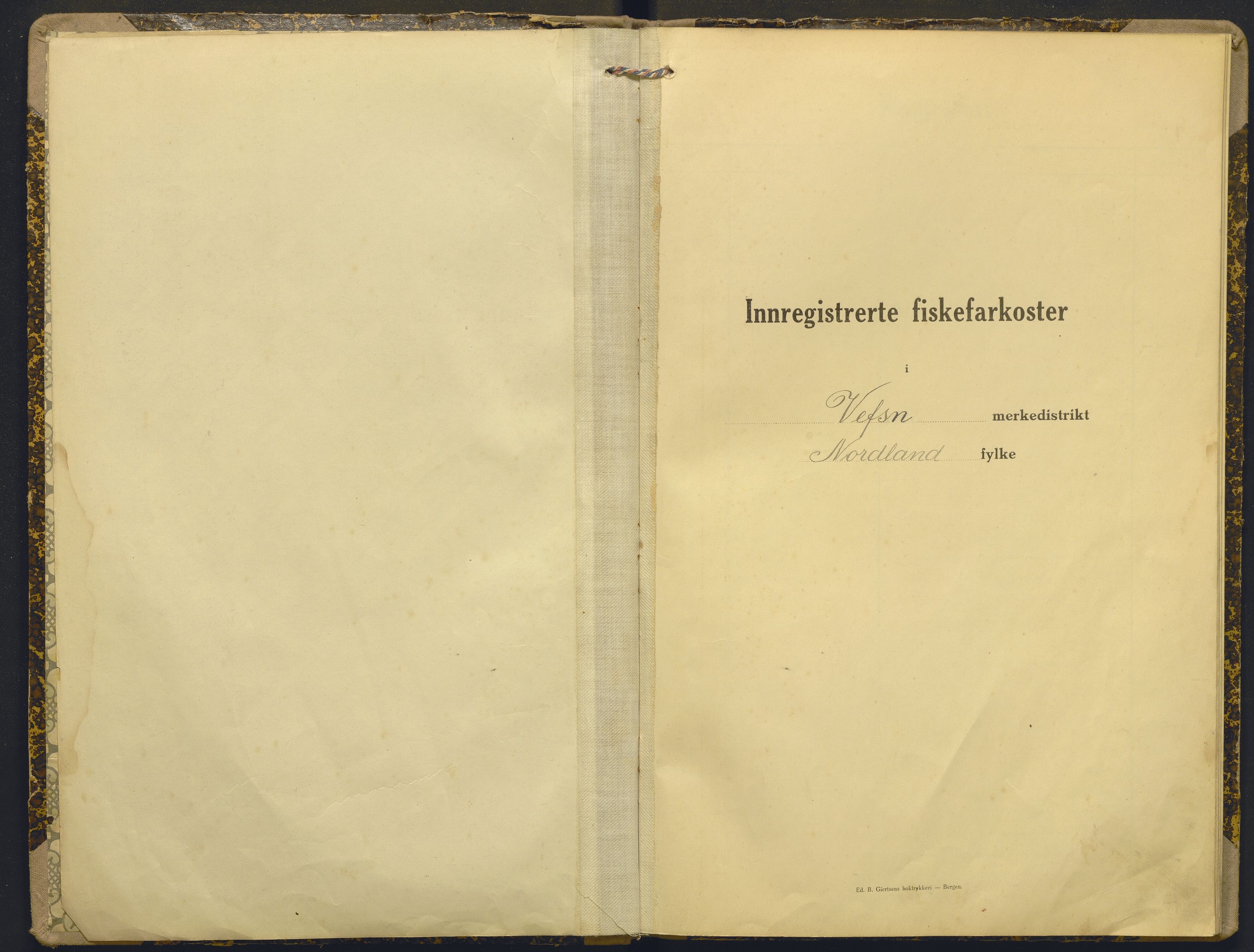 Fiskeridirektoratet - 1 Adm. ledelse - 13 Båtkontoret, AV/SAB-A-2003/I/Ia/Iac/L0188: 135.0364/1 Merkeprotokoll - Vefsn, 1920-1946