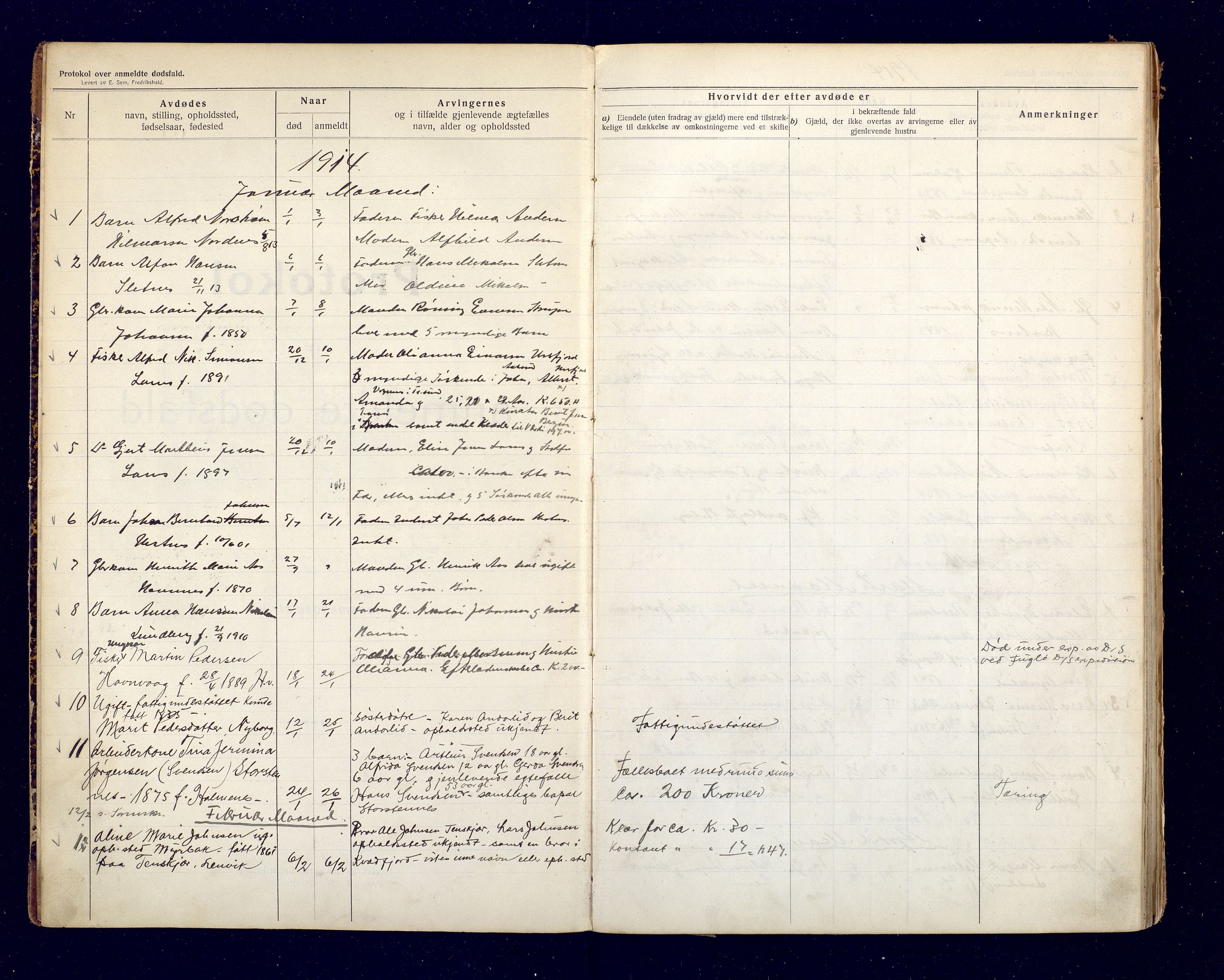 Lensmannen i Balsfjord, AV/SATØ-S-0085/Gh/Ghb/L0112: Dødsfallsprotokoller 1879-1973, 1914-1922