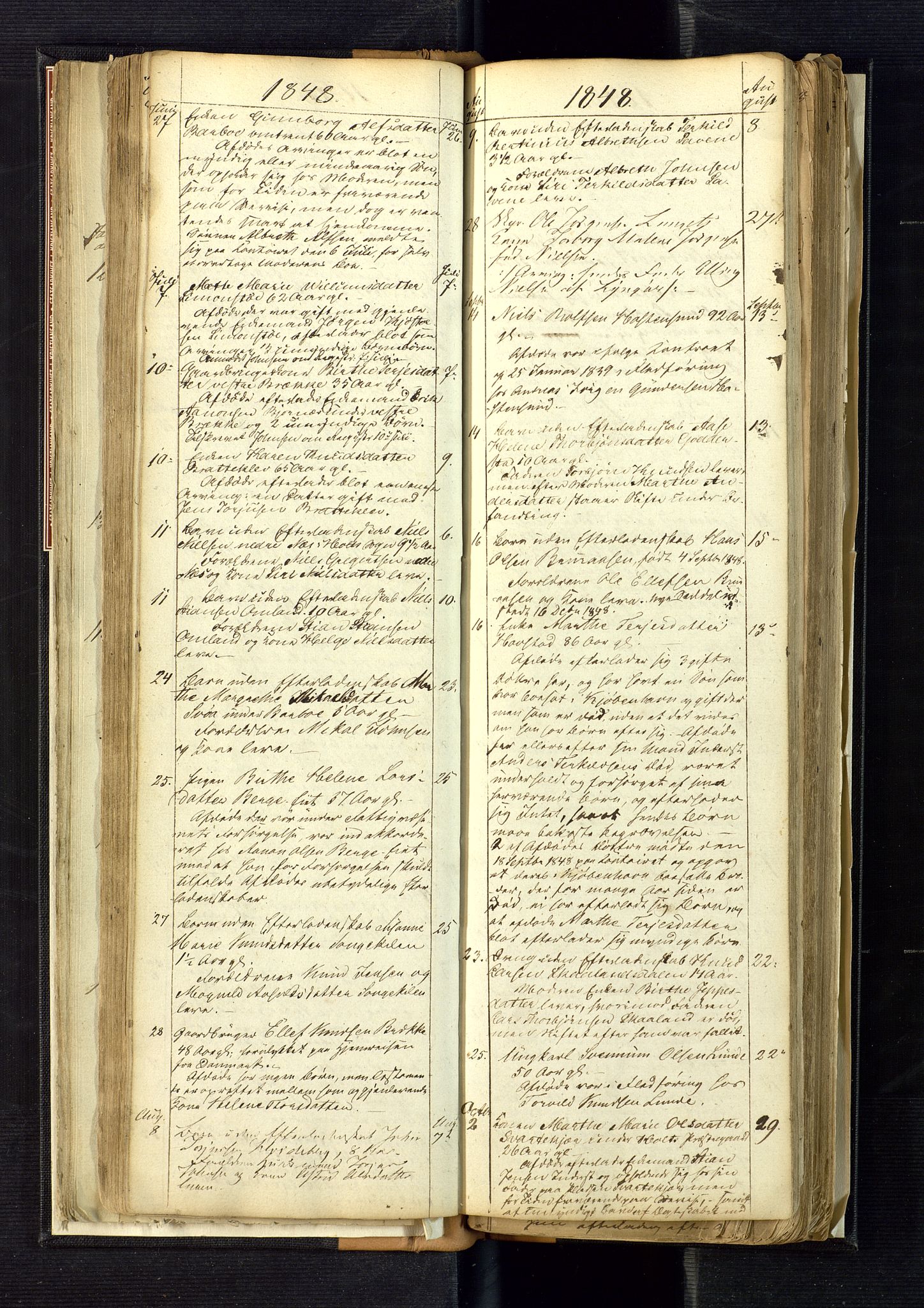 Nedenes sorenskriveri, AV/SAK-1221-0006/H/Ha/L0001: Dødsfallsfortegnelse nr 1, 1840-1863