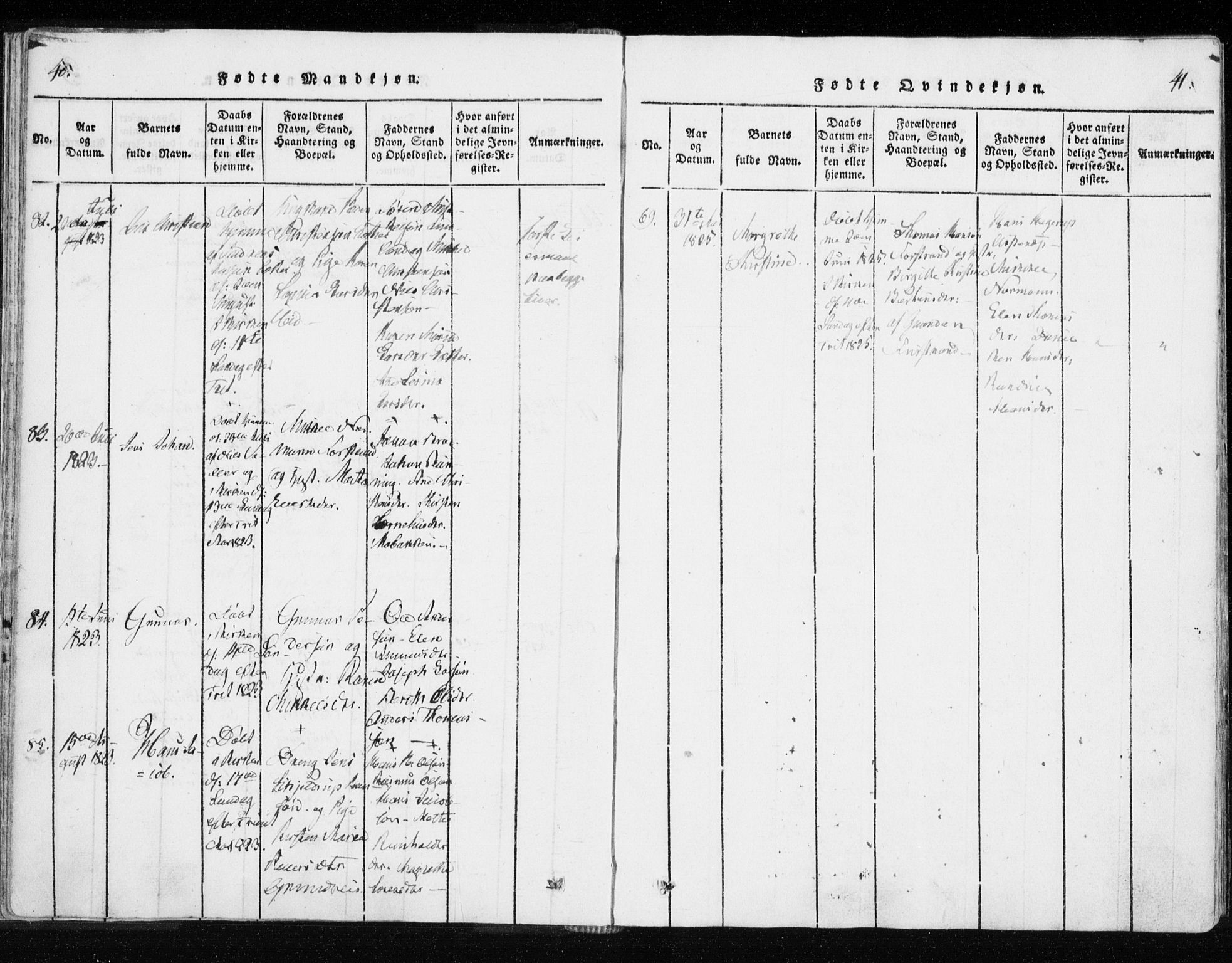 Tranøy sokneprestkontor, AV/SATØ-S-1313/I/Ia/Iaa/L0004kirke: Parish register (official) no. 4, 1820-1829, p. 40-41