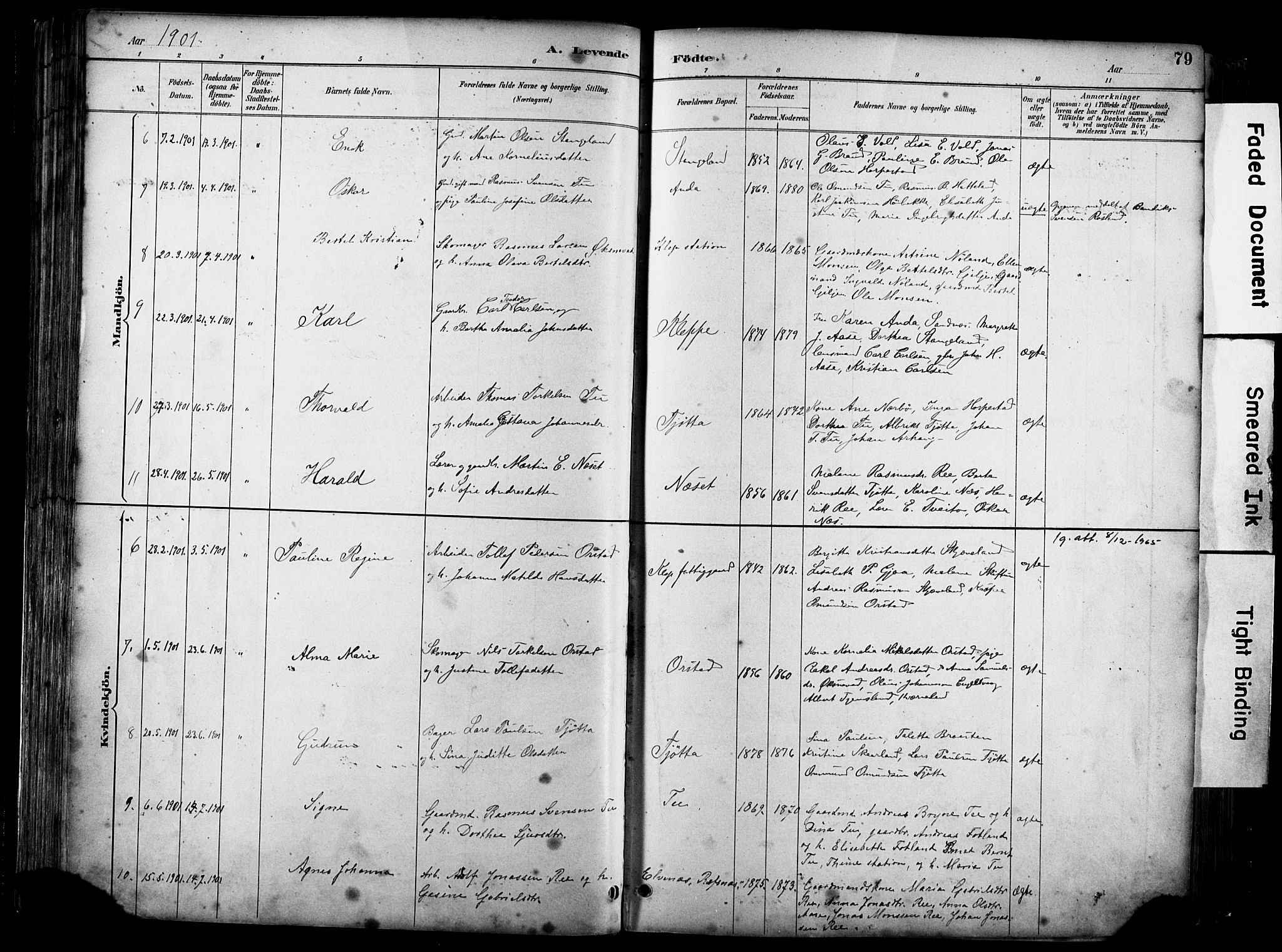 Klepp sokneprestkontor, SAST/A-101803/001/3/30BA/L0009: Parish register (official) no. A 7, 1886-1915, p. 79