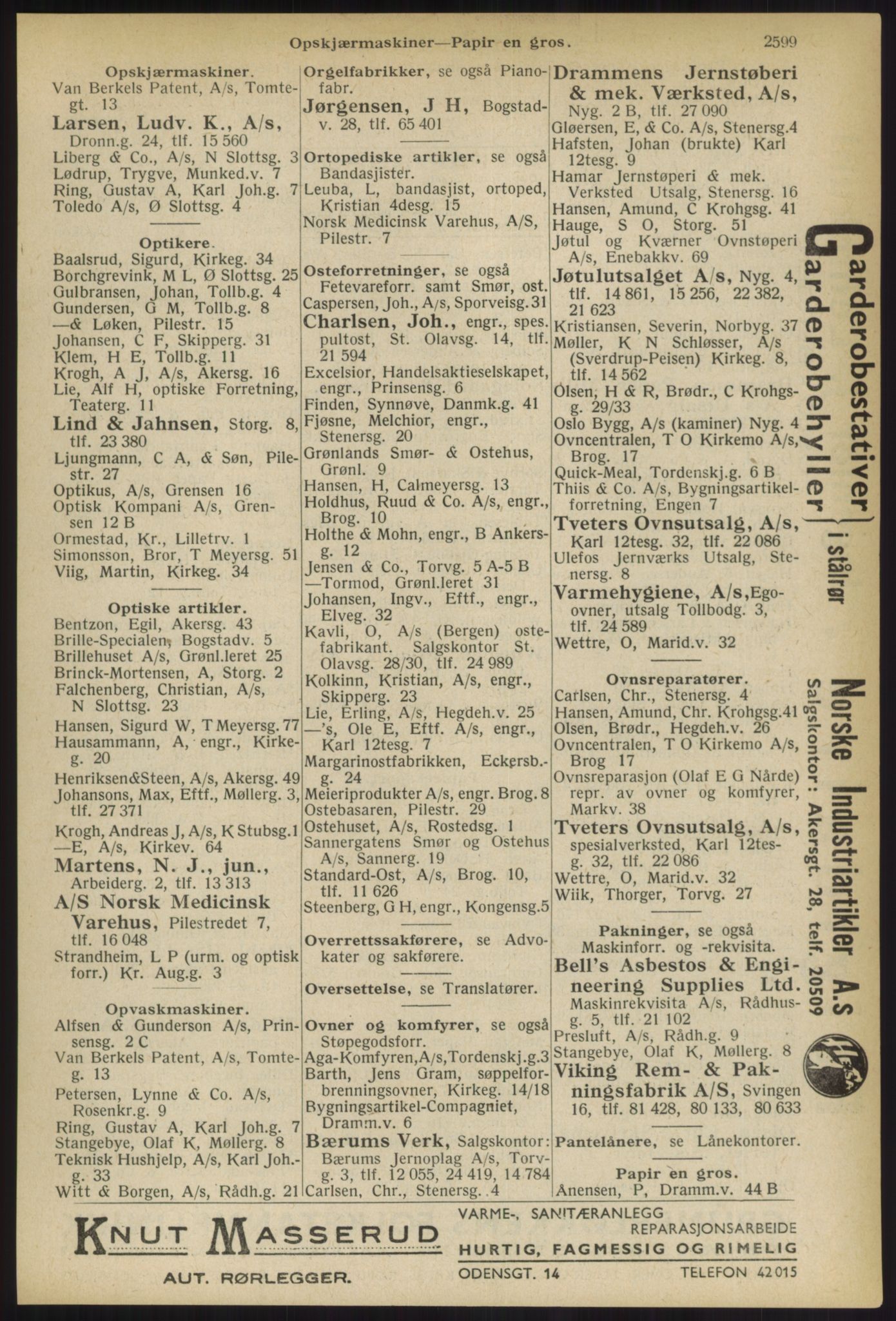 Kristiania/Oslo adressebok, PUBL/-, 1936, p. 2599