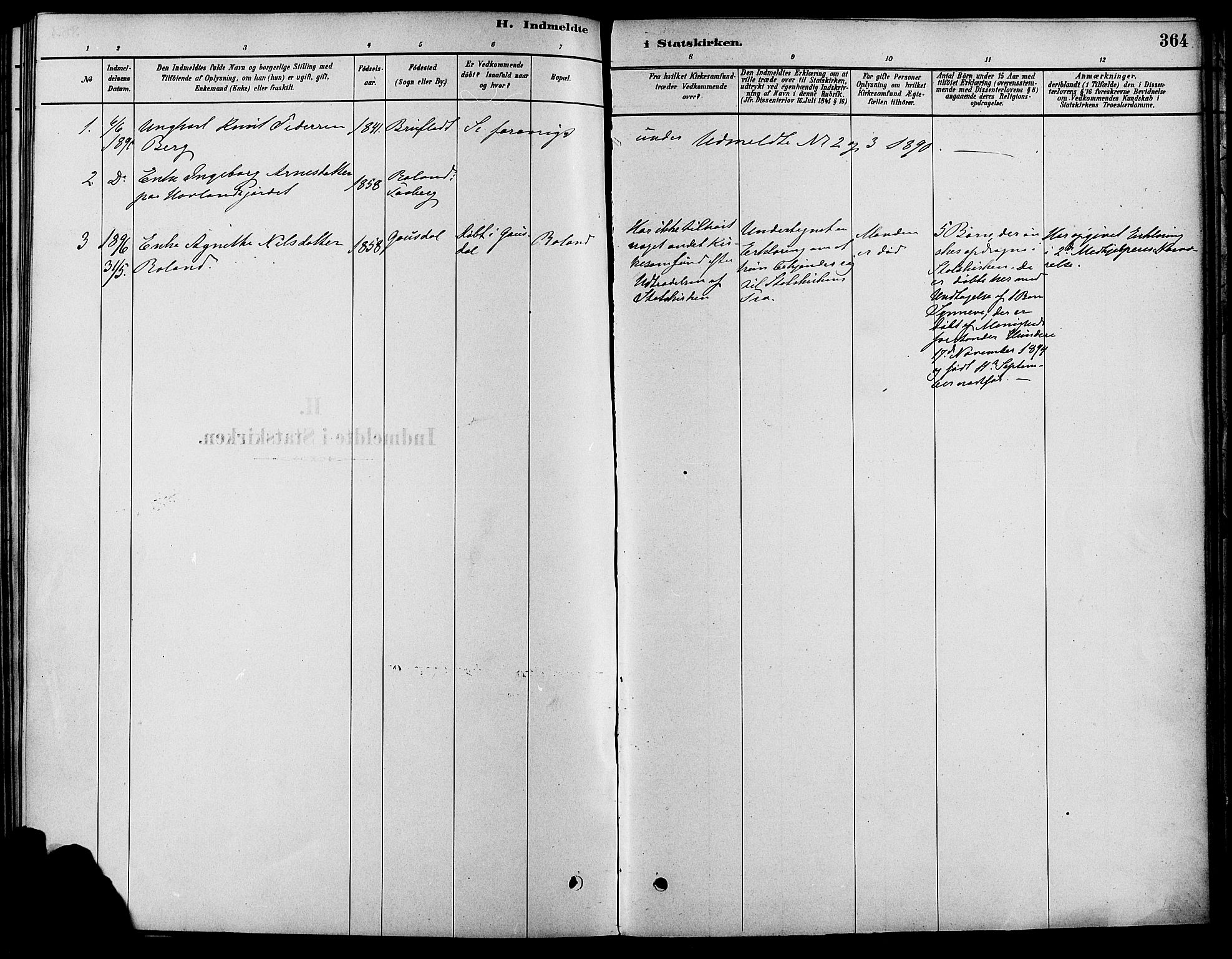 Fåberg prestekontor, SAH/PREST-086/H/Ha/Haa/L0008: Parish register (official) no. 8, 1879-1898, p. 364