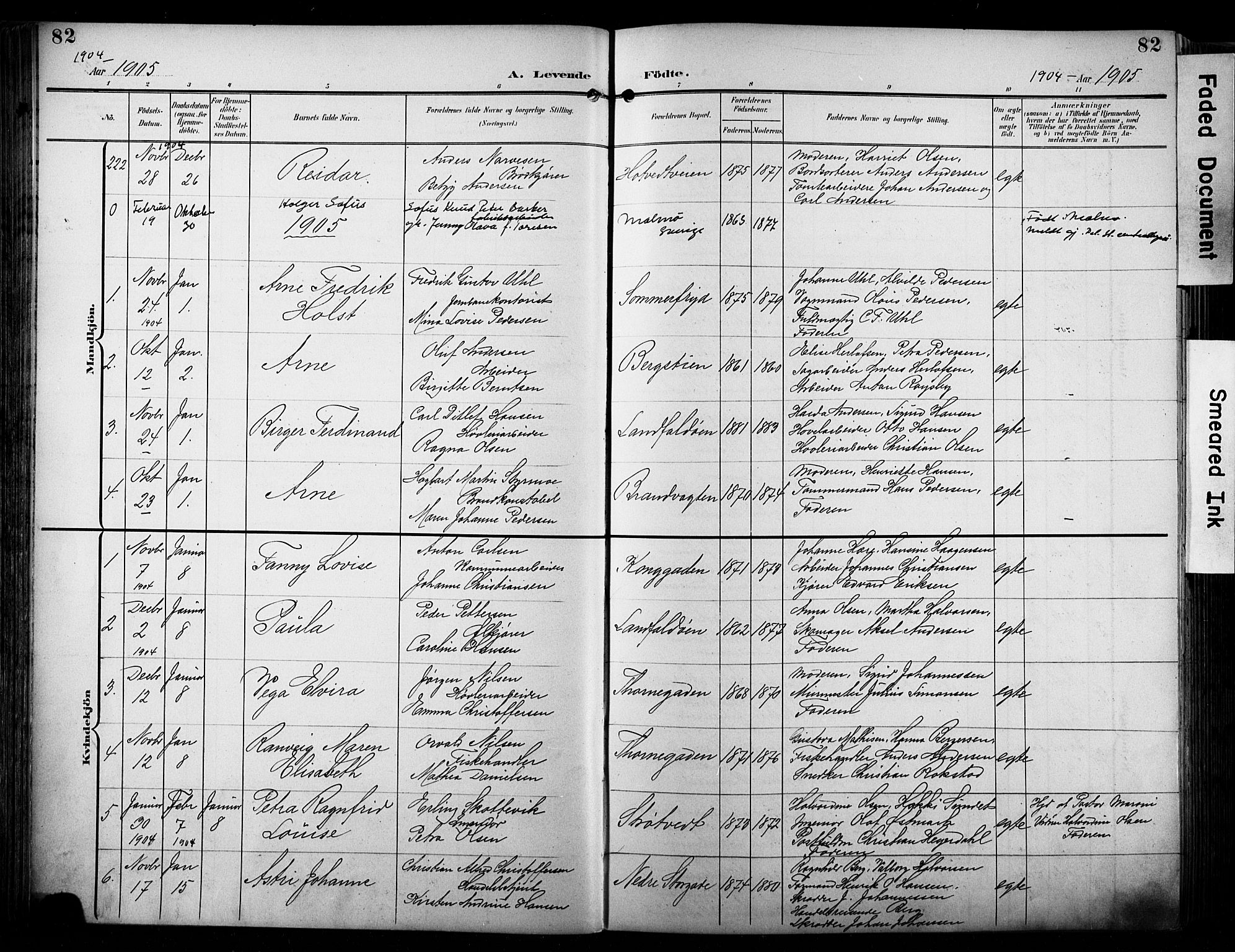 Bragernes kirkebøker, AV/SAKO-A-6/F/Fb/L0009: Parish register (official) no. II 9, 1902-1911, p. 82
