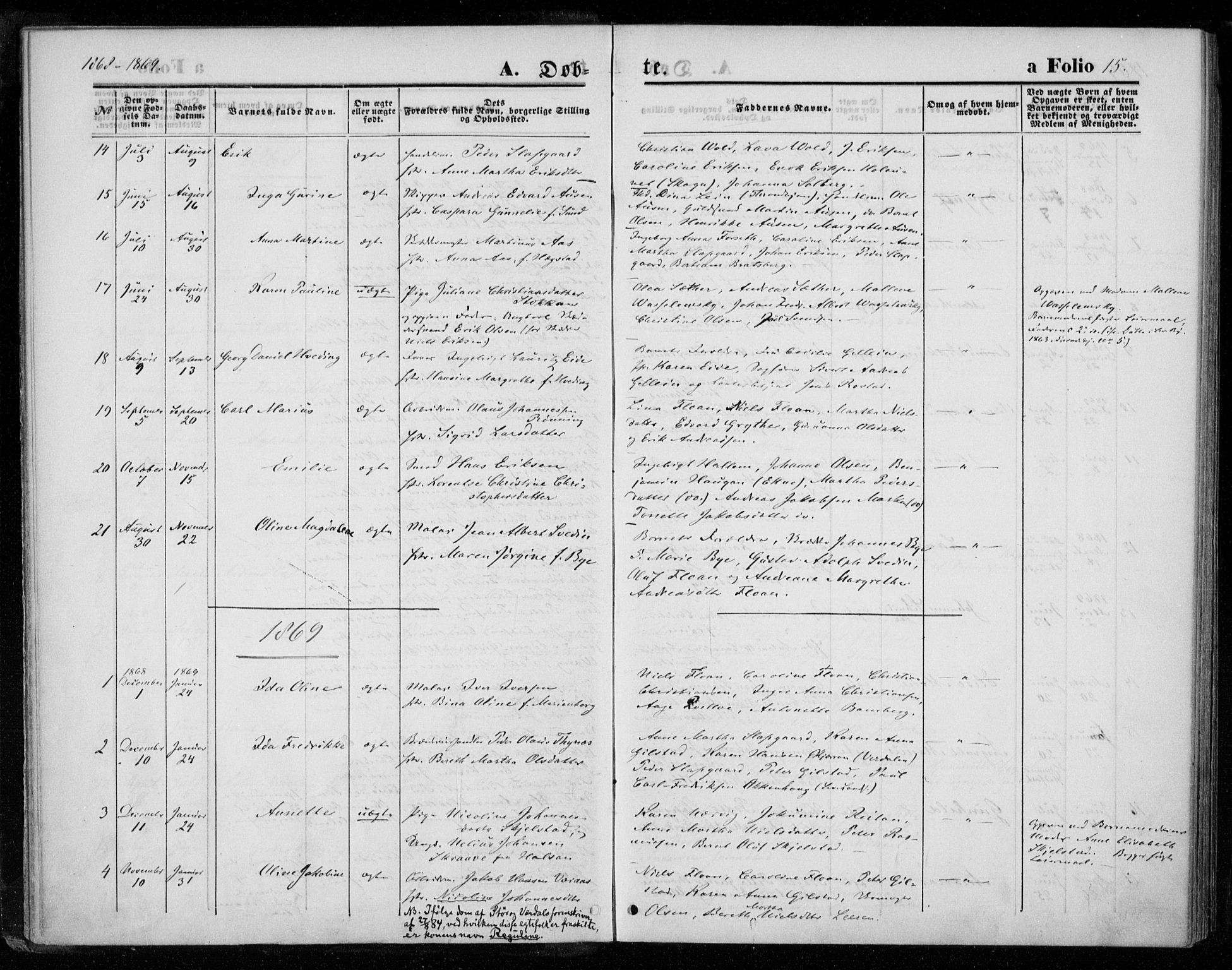Ministerialprotokoller, klokkerbøker og fødselsregistre - Nord-Trøndelag, SAT/A-1458/720/L0186: Parish register (official) no. 720A03, 1864-1874, p. 15