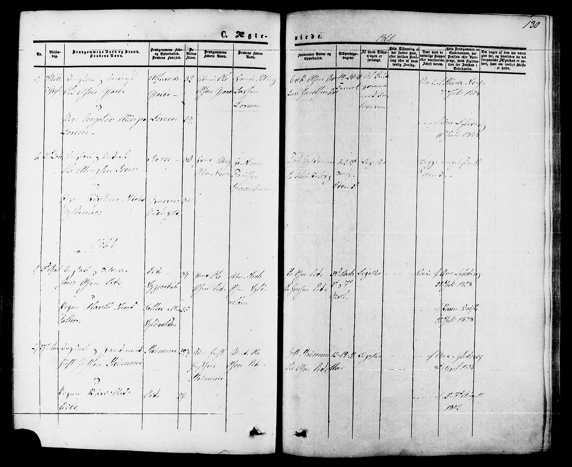 Ministerialprotokoller, klokkerbøker og fødselsregistre - Møre og Romsdal, AV/SAT-A-1454/542/L0552: Parish register (official) no. 542A02, 1854-1884, p. 130