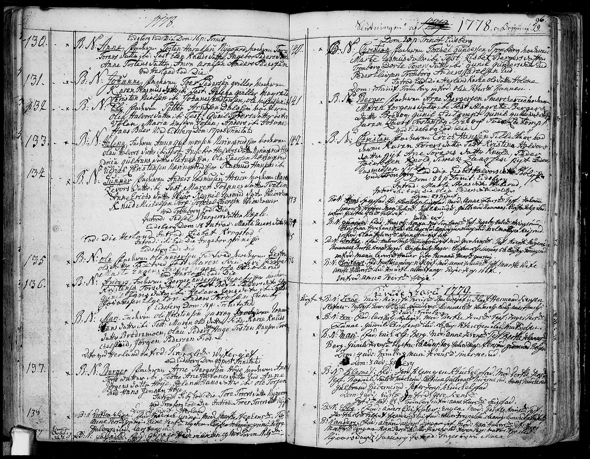 Eidsberg prestekontor Kirkebøker, SAO/A-10905/F/Fa/L0004: Parish register (official) no. I 4, 1759-1788, p. 96