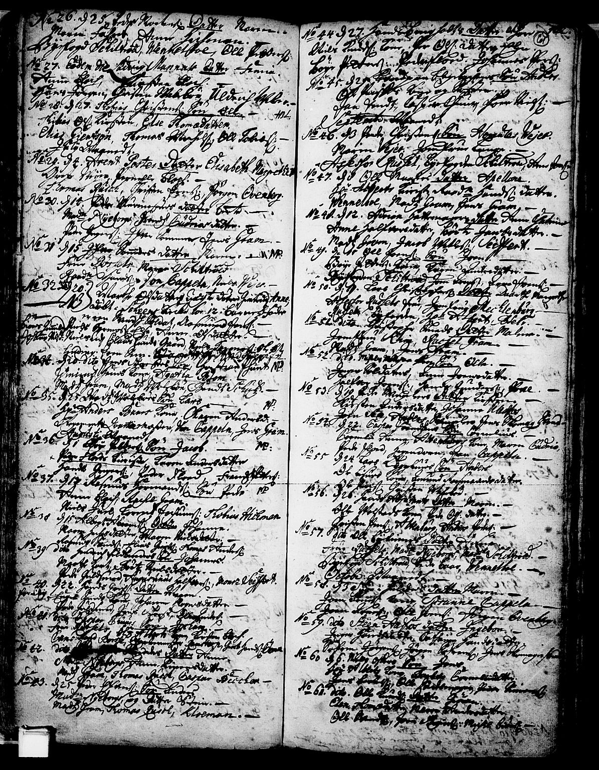 Skien kirkebøker, SAKO/A-302/F/Fa/L0002: Parish register (official) no. 2, 1716-1757, p. 61