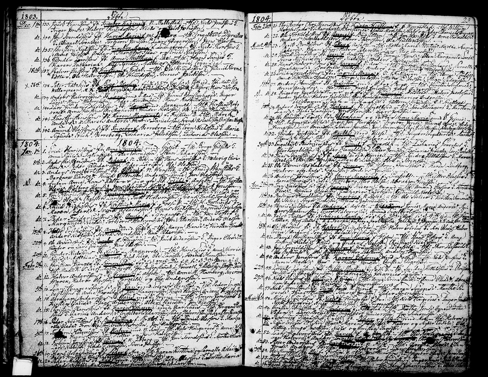 Gjerpen kirkebøker, AV/SAKO-A-265/F/Fa/L0003: Parish register (official) no. I 3, 1796-1814, p. 23