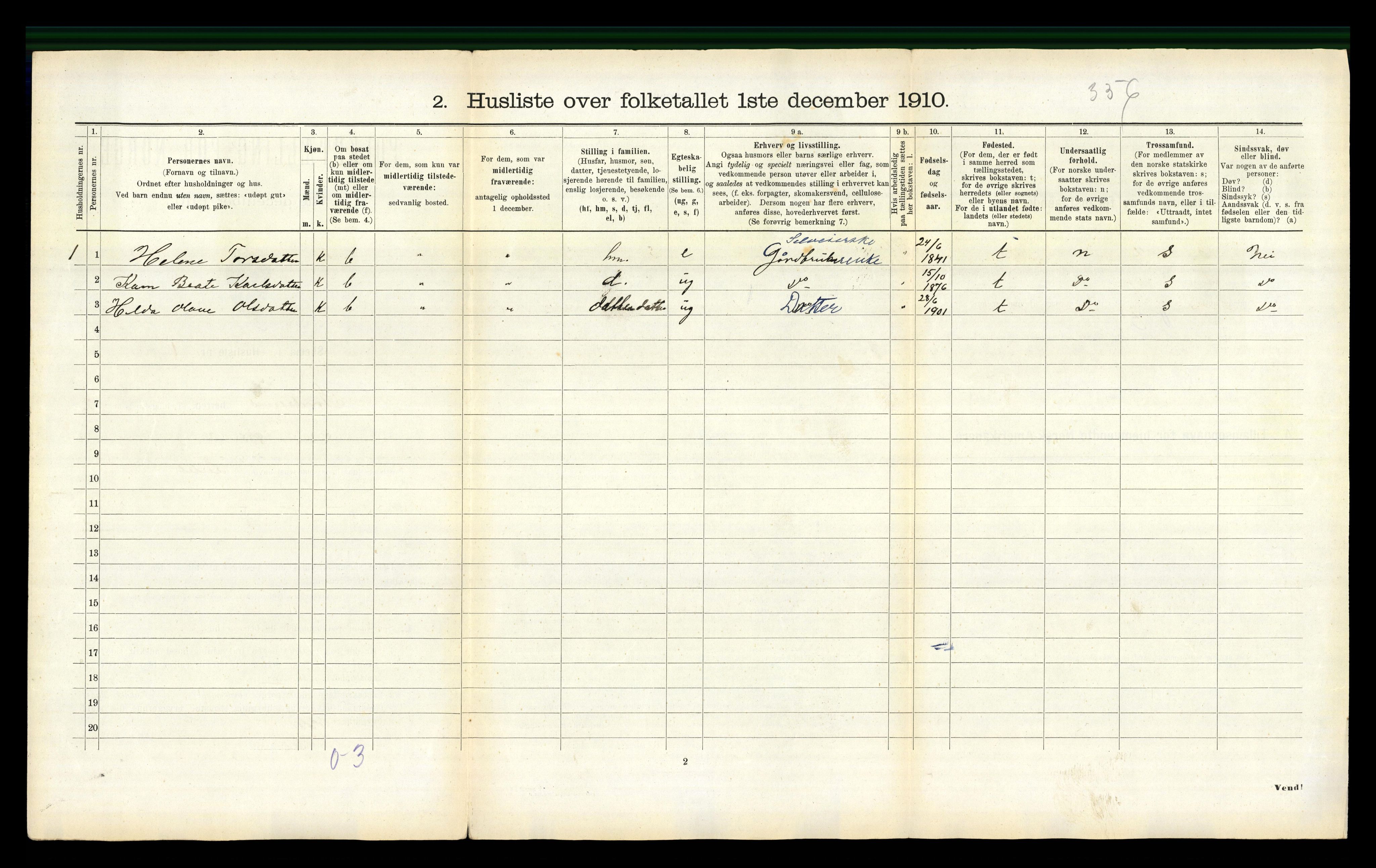 RA, 1910 census for Stordal, 1910, p. 159