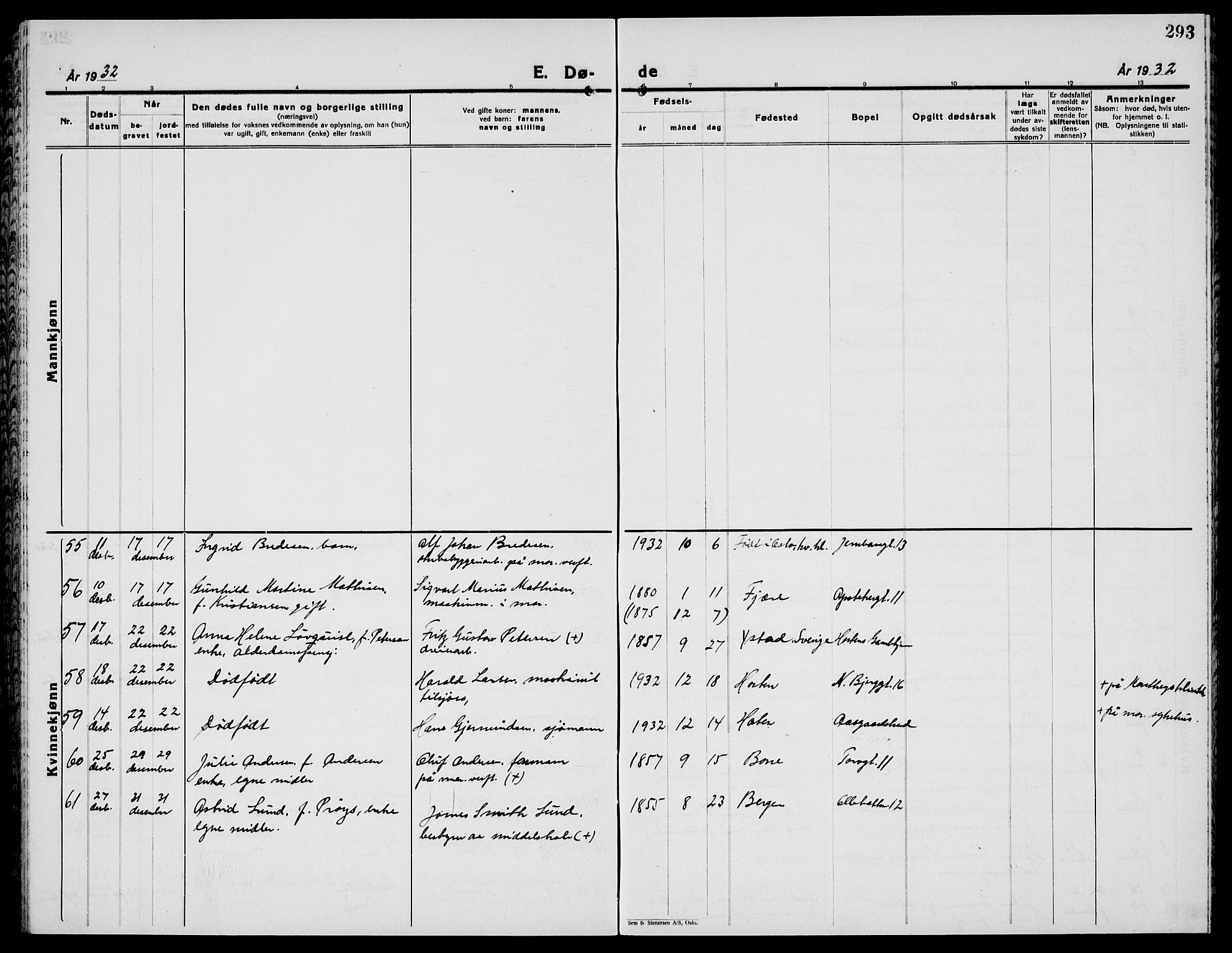 Horten kirkebøker, AV/SAKO-A-348/G/Ga/L0009: Parish register (copy) no. 9, 1926-1936, p. 293