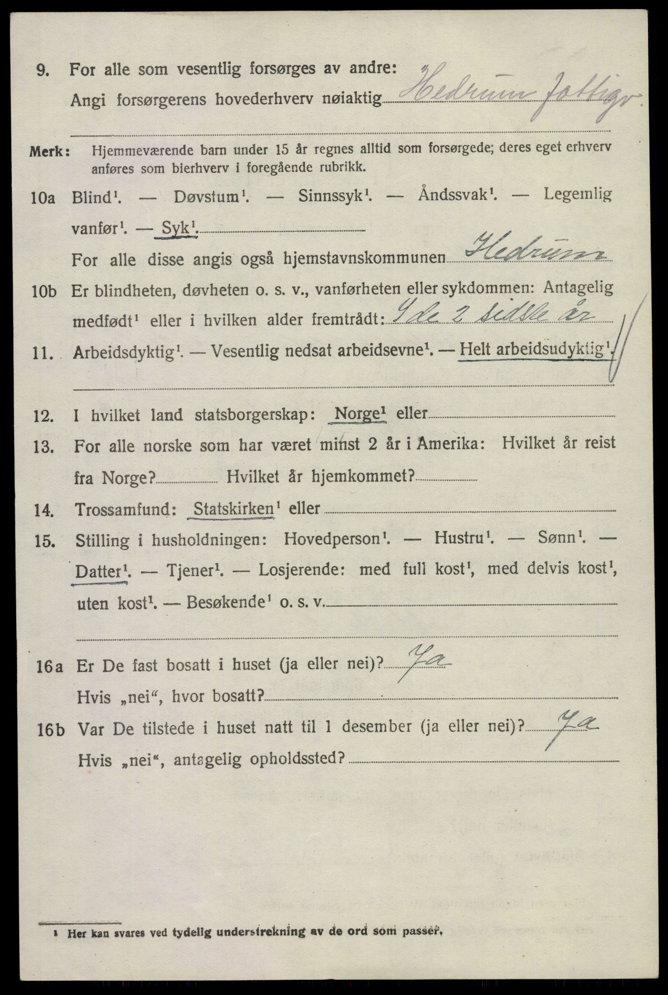 SAKO, 1920 census for Hedrum, 1920, p. 5534