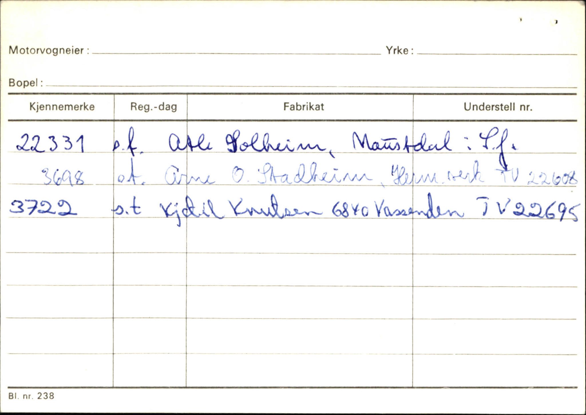 Statens vegvesen, Sogn og Fjordane vegkontor, AV/SAB-A-5301/4/F/L0132: Eigarregister Askvoll A-Å. Balestrand A-Å, 1945-1975, p. 2307