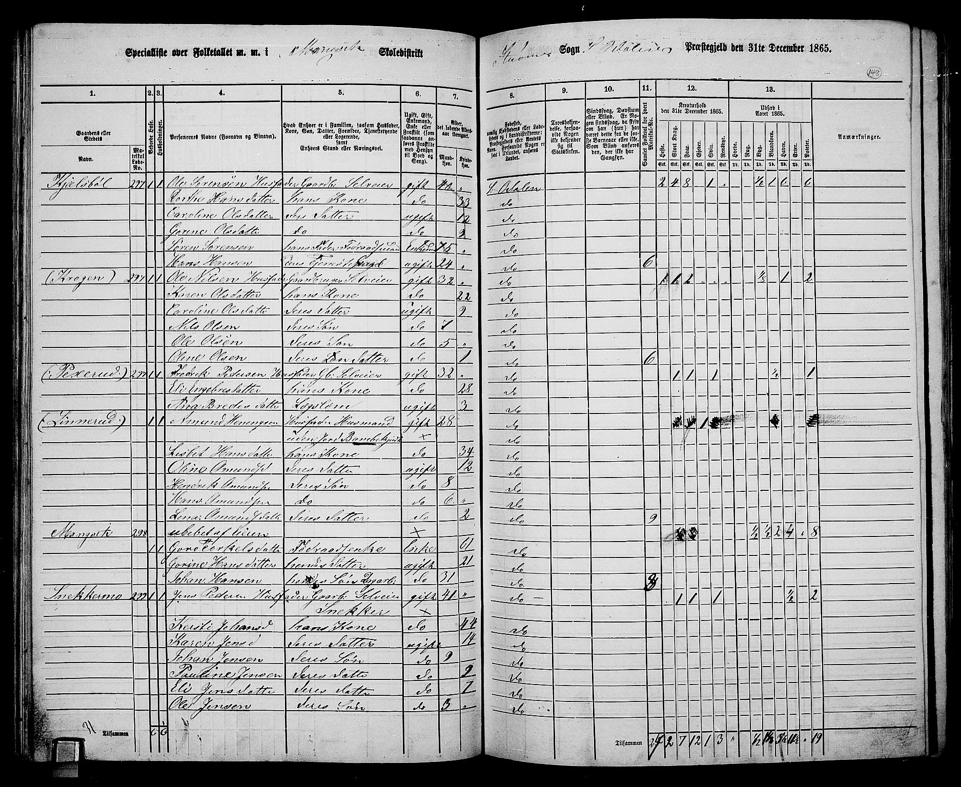 RA, 1865 census for Sør-Odal, 1865, p. 133