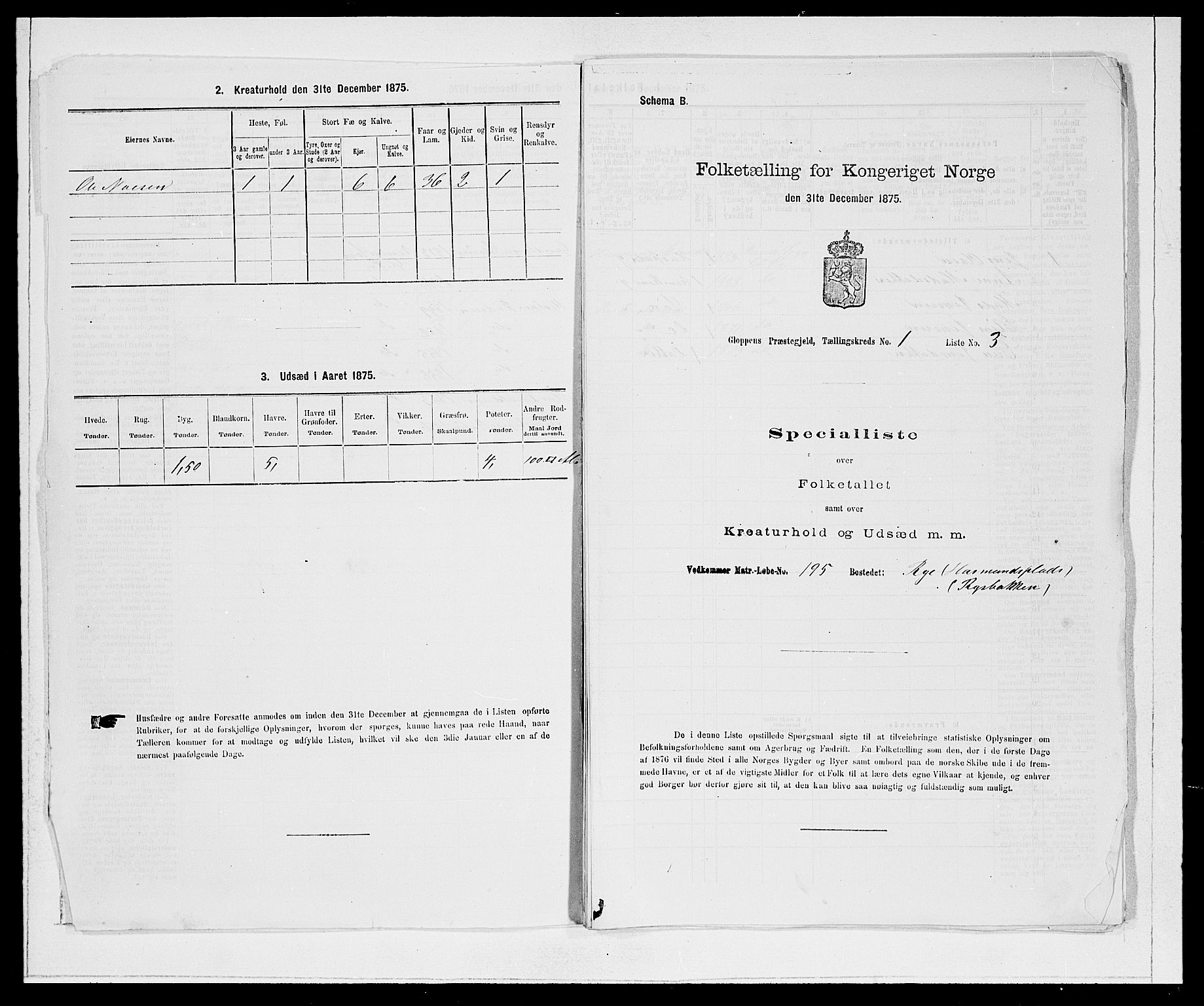 SAB, 1875 Census for 1445P Gloppen, 1875, p. 39