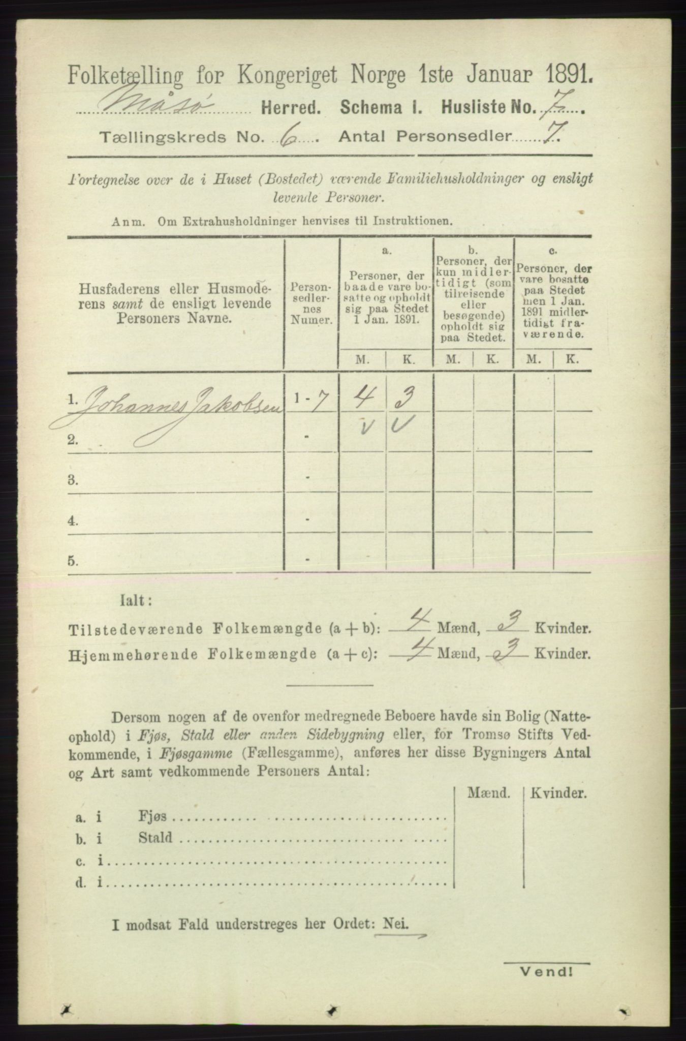 RA, 1891 census for 2018 Måsøy, 1891, p. 1085