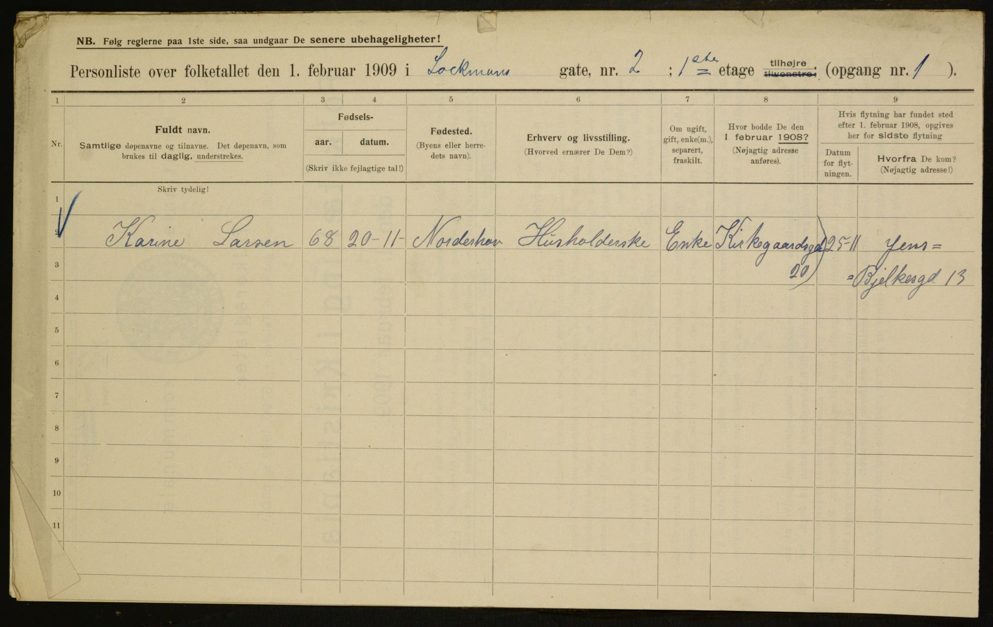 OBA, Municipal Census 1909 for Kristiania, 1909, p. 74123