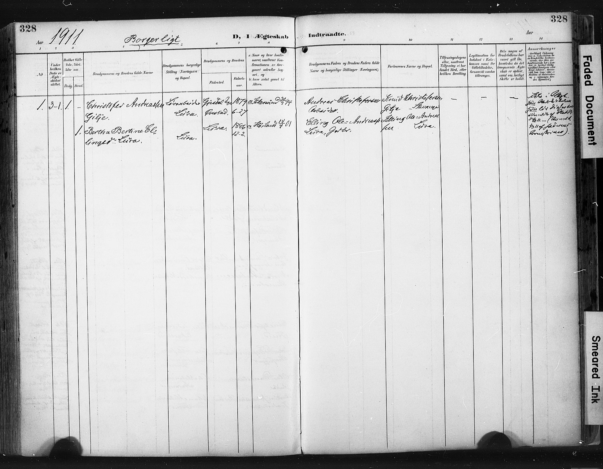 Høyland sokneprestkontor, SAST/A-101799/001/30BA/L0015: Parish register (official) no. A 14, 1899-1911, p. 328