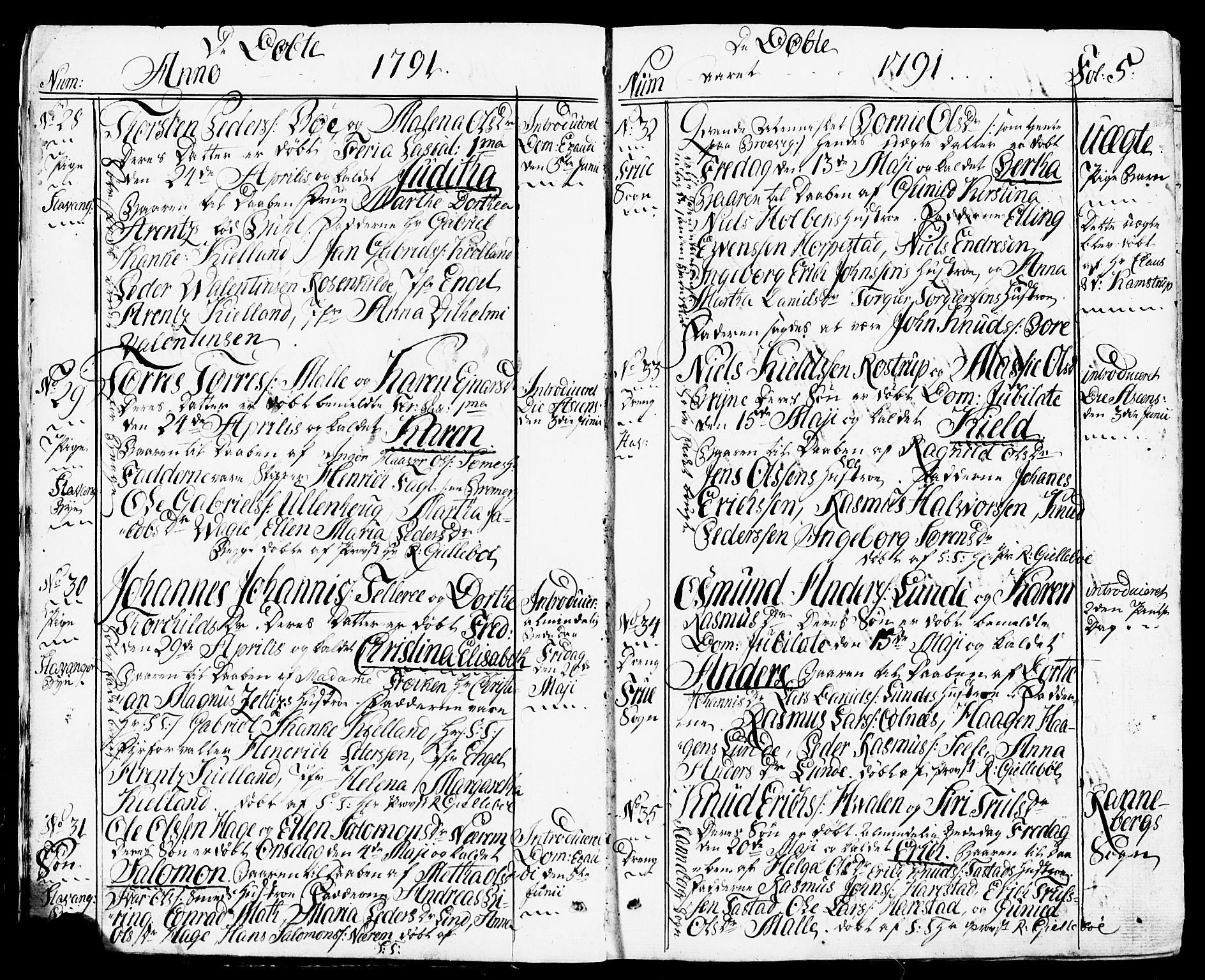 Domkirken sokneprestkontor, AV/SAST-A-101812/001/30/30BB/L0007: Parish register (copy) no. B 7, 1791-1813, p. 5