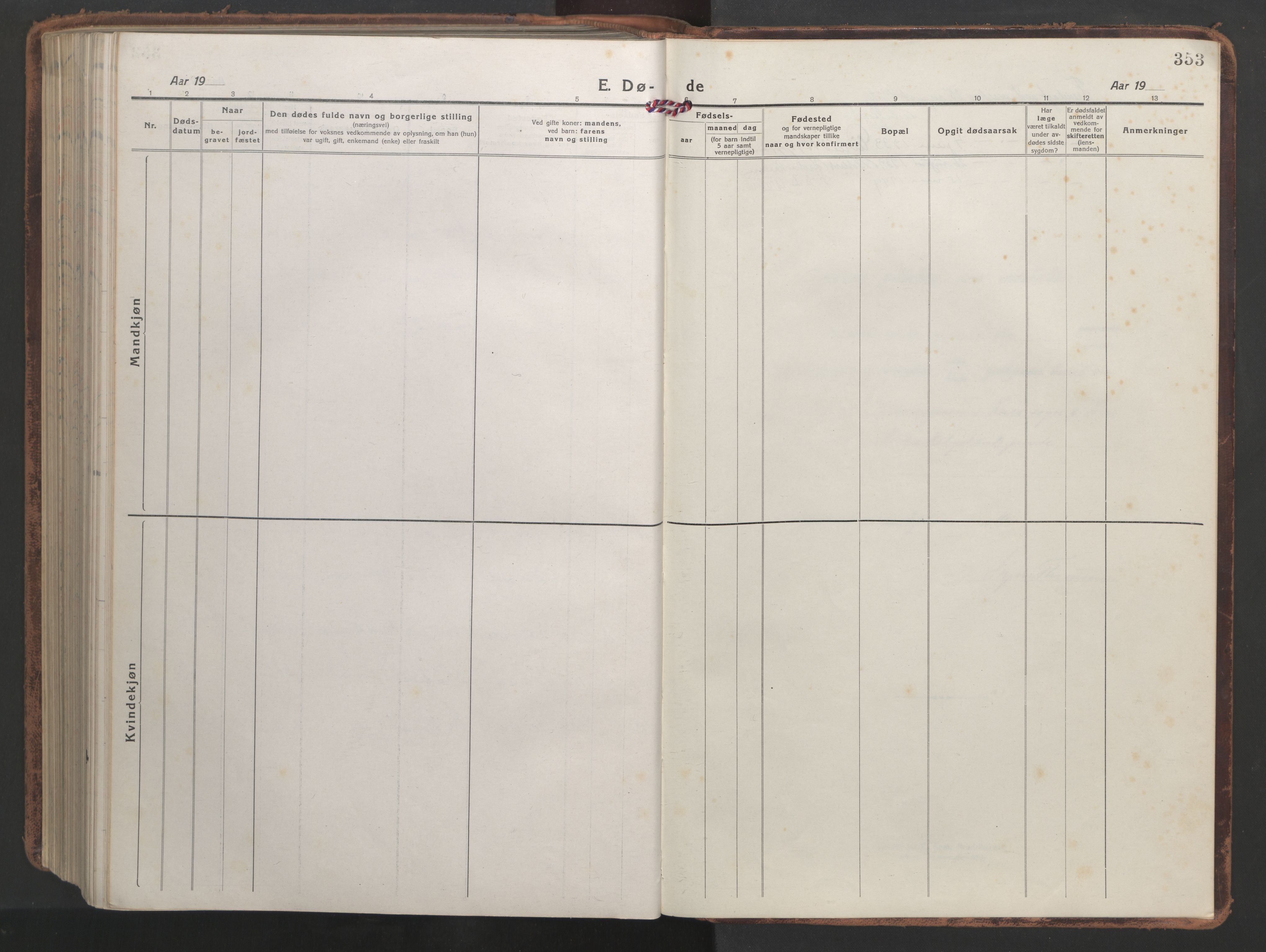 Ministerialprotokoller, klokkerbøker og fødselsregistre - Nordland, SAT/A-1459/839/L0574: Parish register (copy) no. 839C04, 1918-1950, p. 353