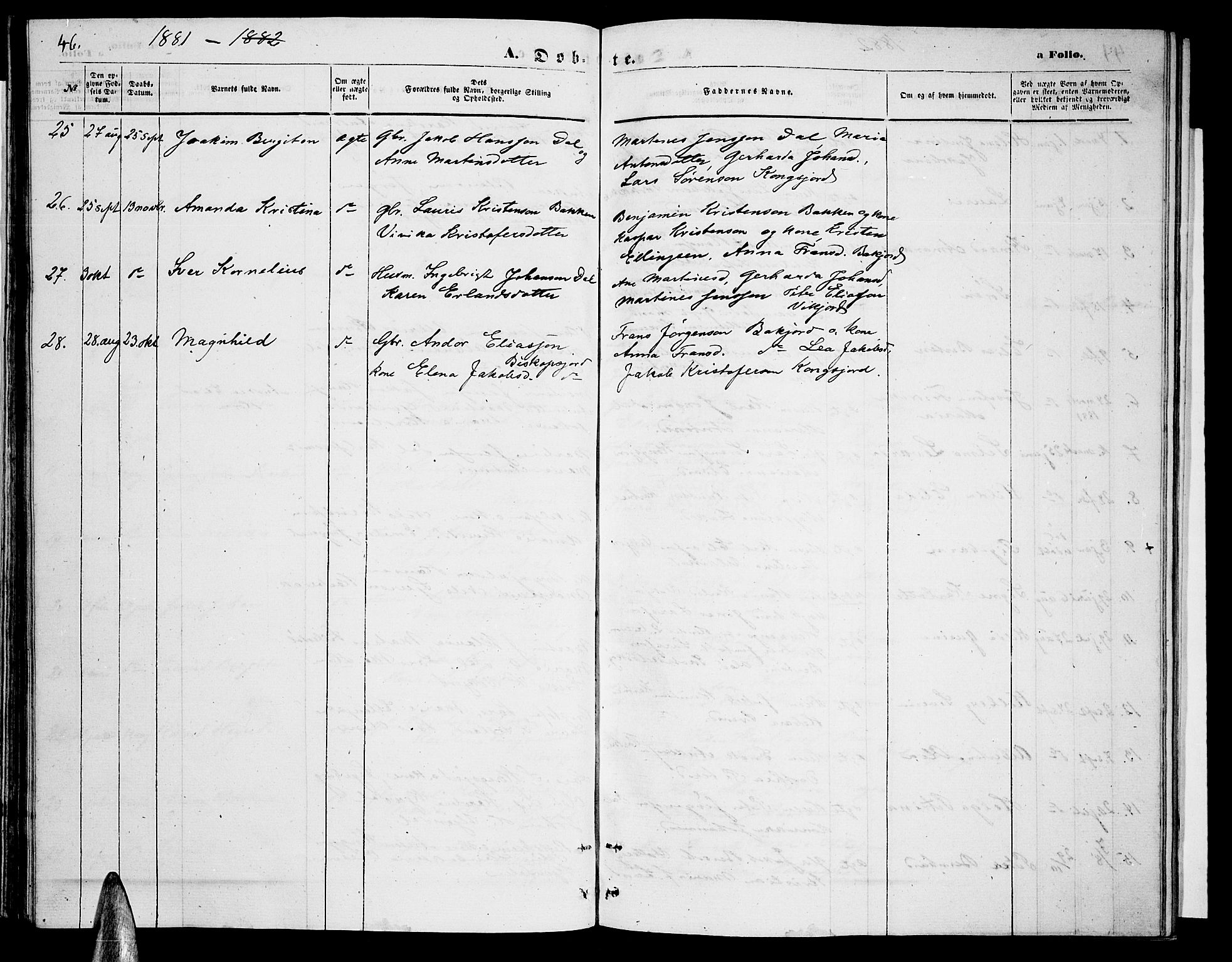 Ministerialprotokoller, klokkerbøker og fødselsregistre - Nordland, AV/SAT-A-1459/884/L1196: Parish register (copy) no. 884C02, 1860-1887, p. 46