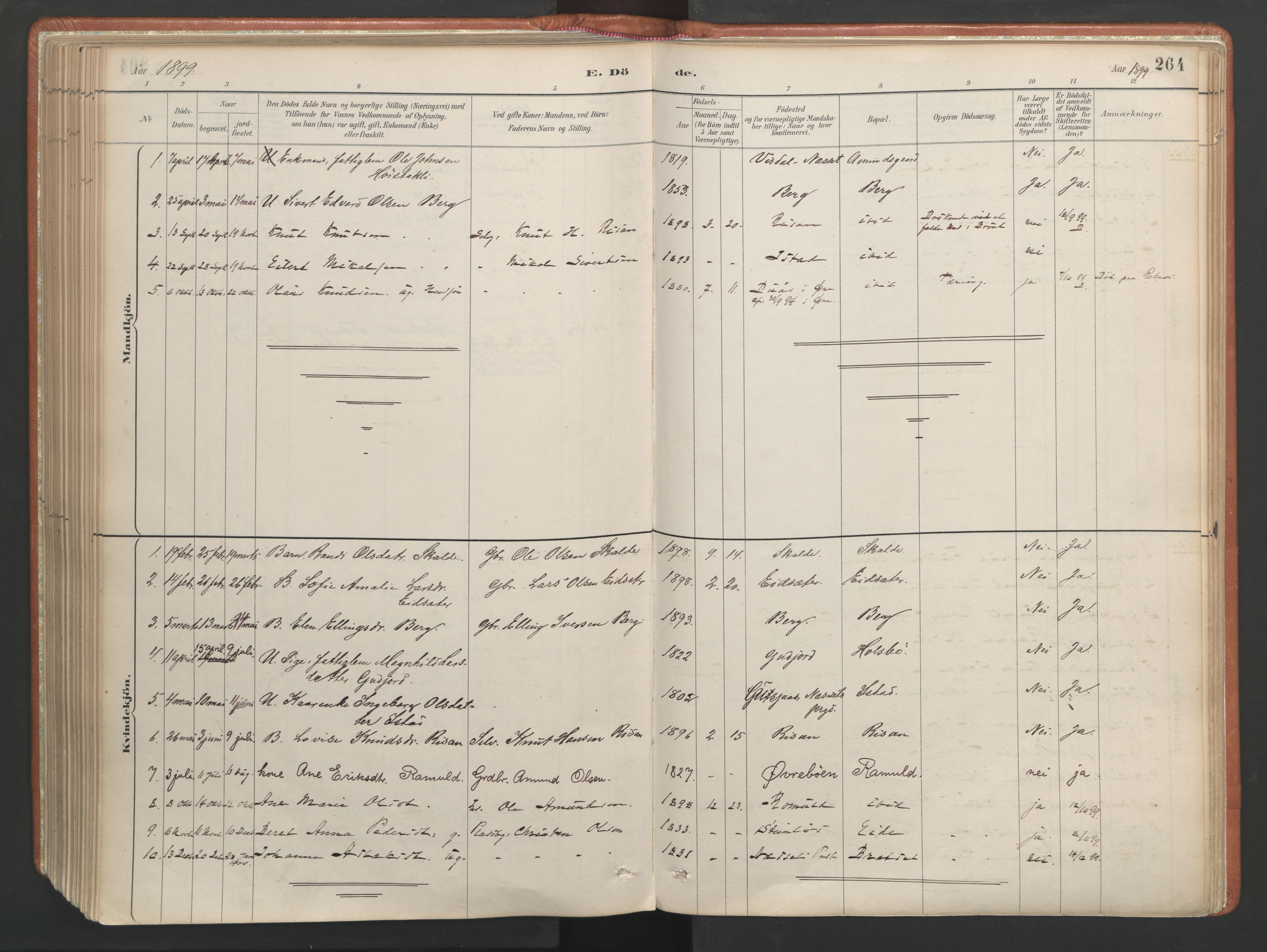 Ministerialprotokoller, klokkerbøker og fødselsregistre - Møre og Romsdal, SAT/A-1454/557/L0682: Parish register (official) no. 557A04, 1887-1970, p. 264