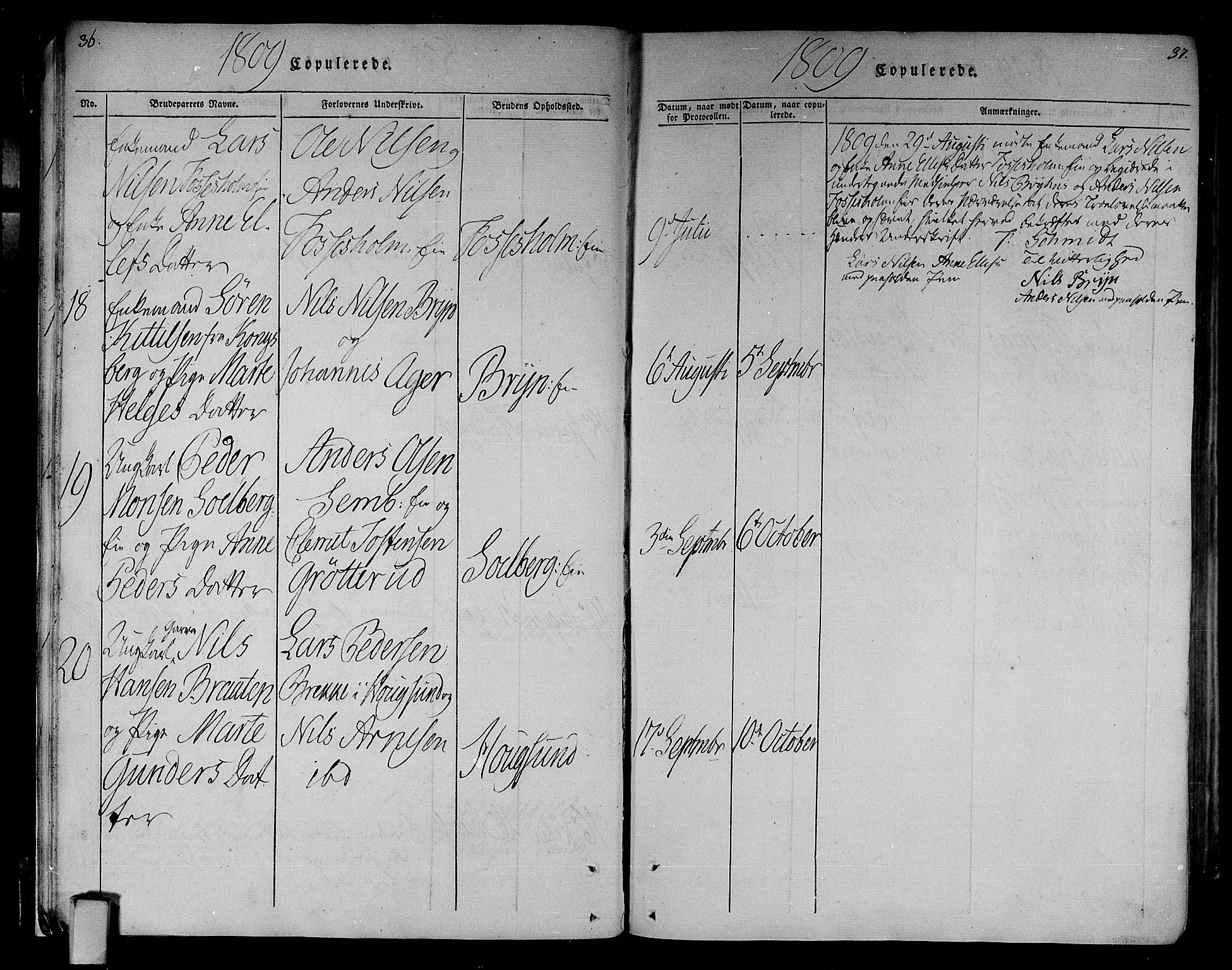 Eiker kirkebøker, SAKO/A-4/F/Fa/L0010: Parish register (official) no. I 10, 1806-1815, p. 36-37